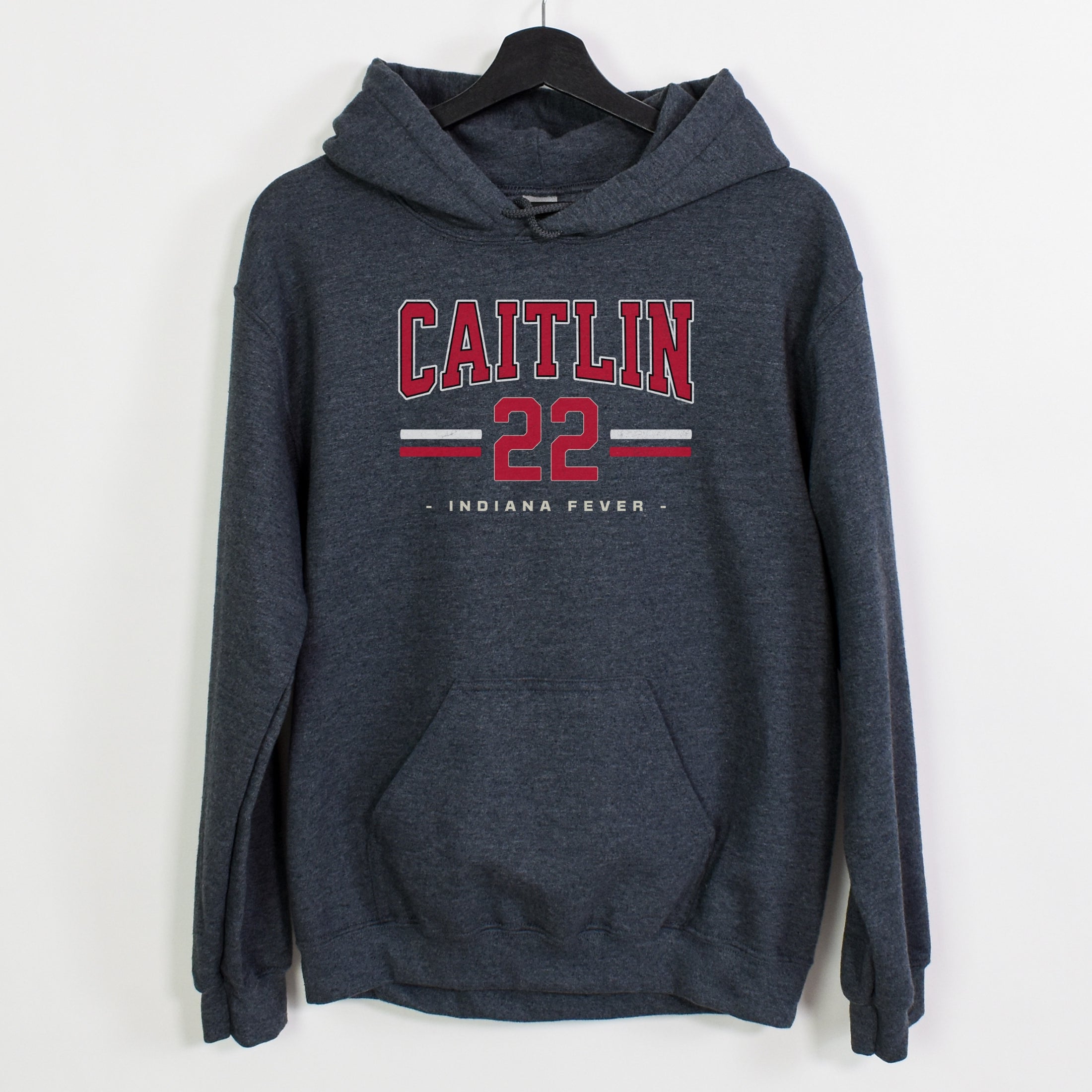 Sport grey Caitlin Clark 22 Hoodie on hanger
