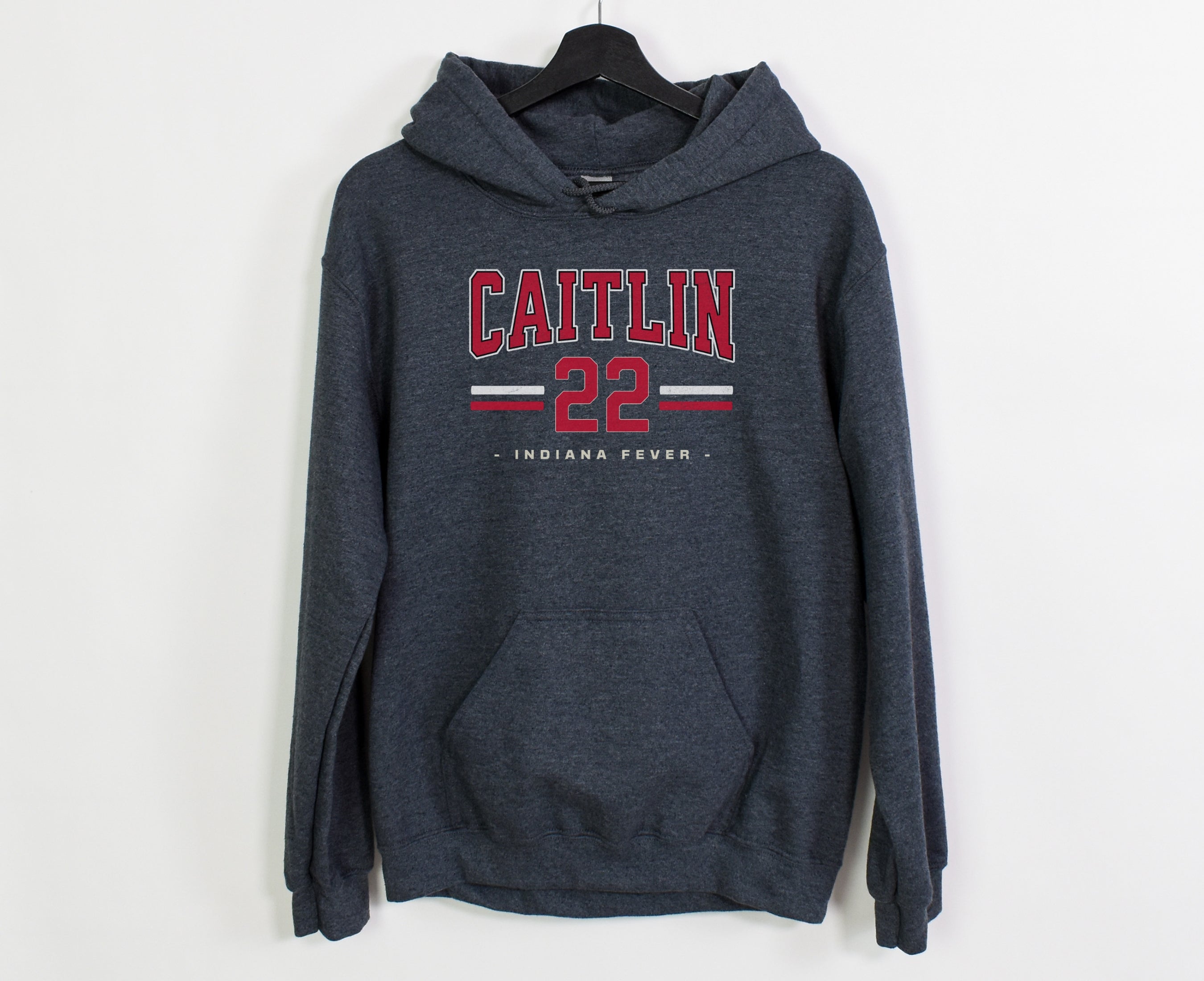 Sport grey Caitlin Clark 22 Hoodie on hanger