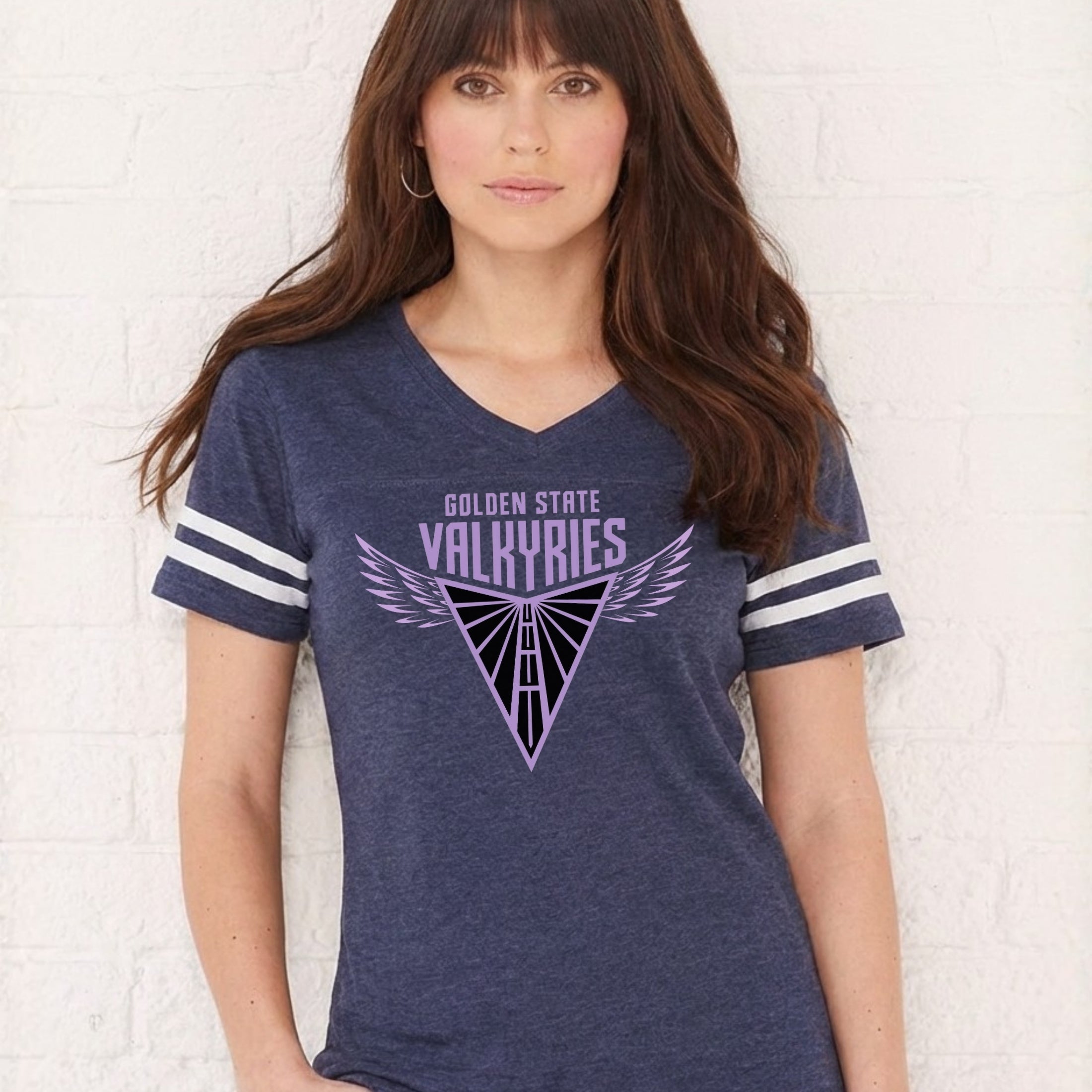 Golden State Valkyries Wings Women's V-Neck Jersey Tee