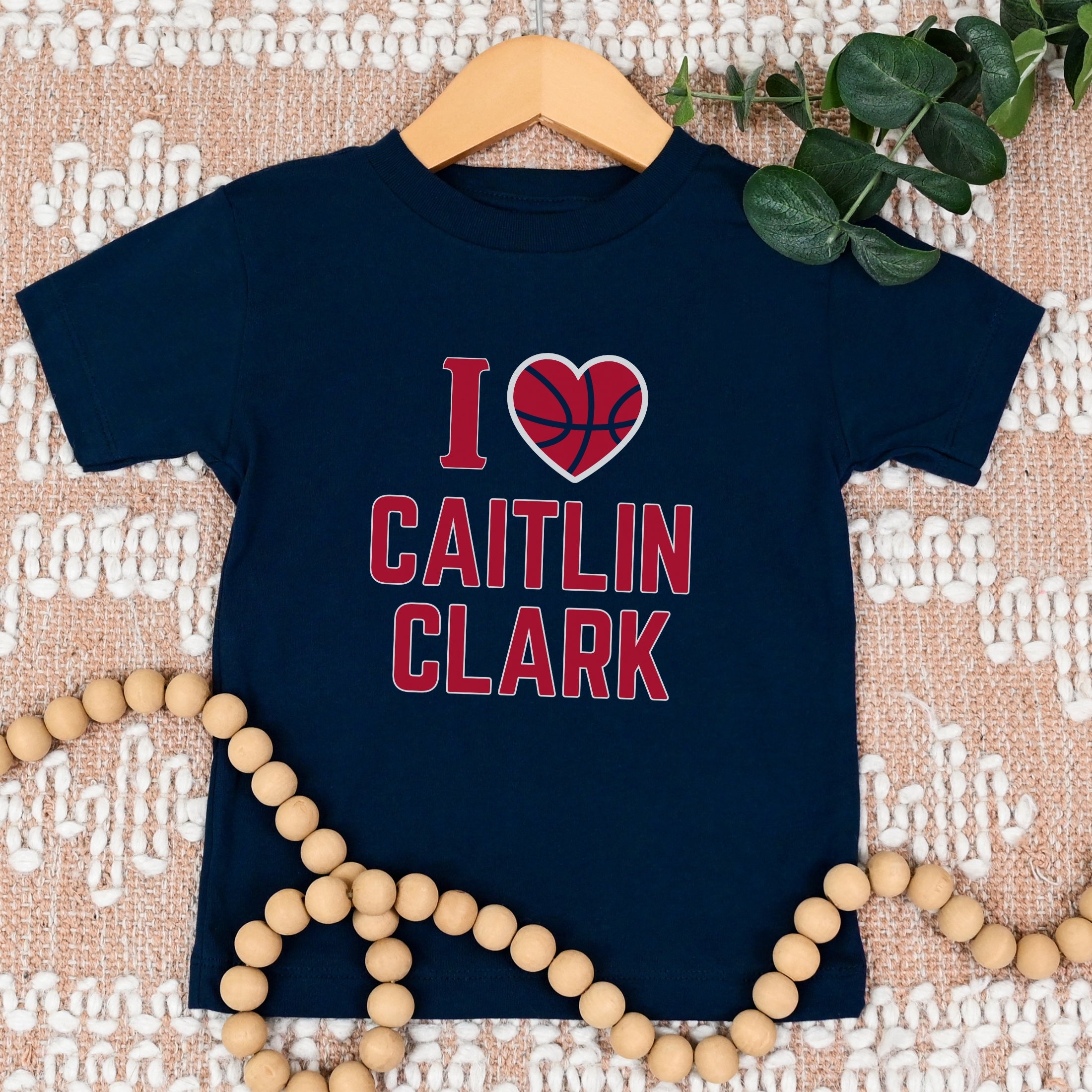 Navy I love Caitlin Clark kids tee