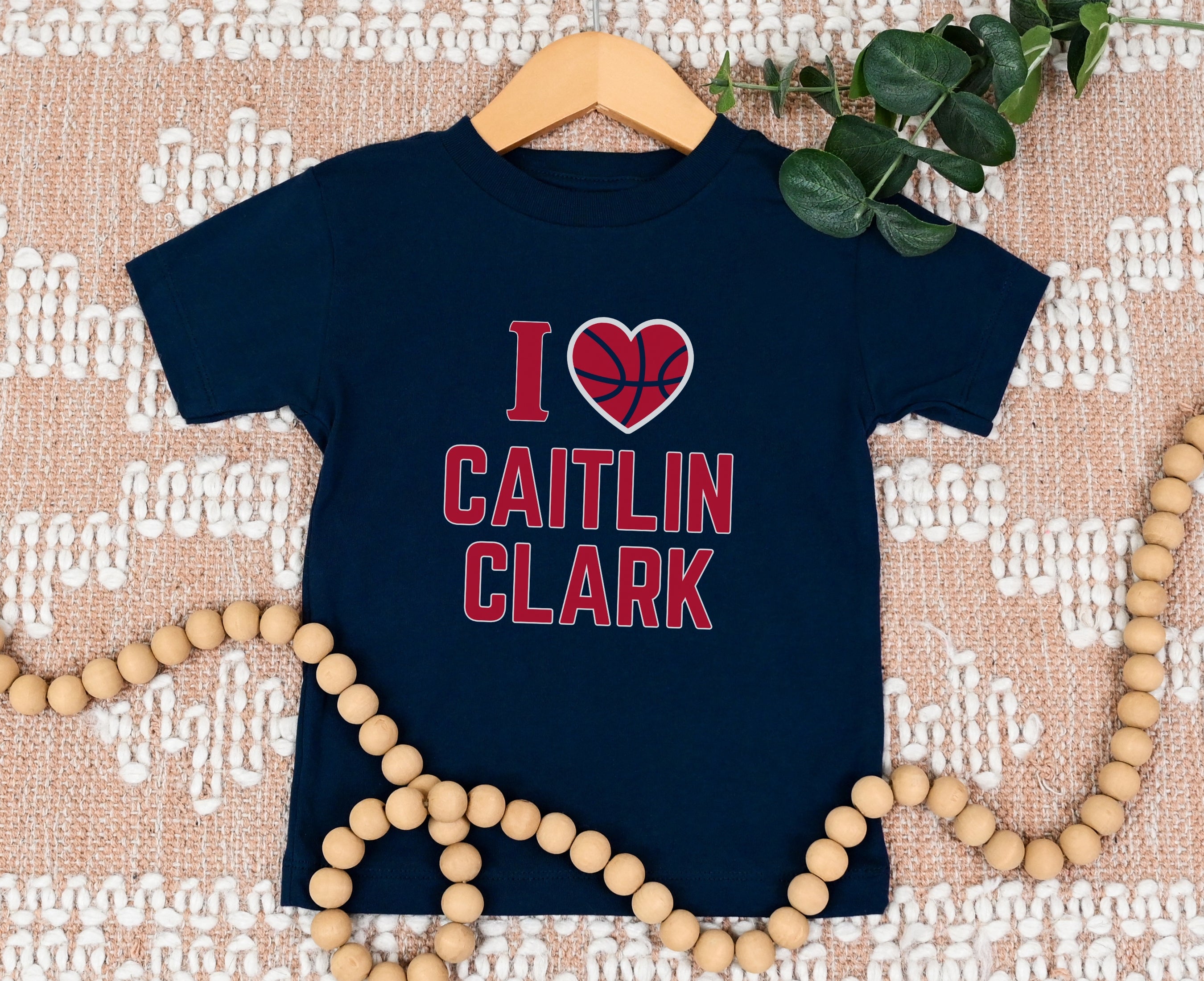 Navy I love Caitlin Clark kids tee