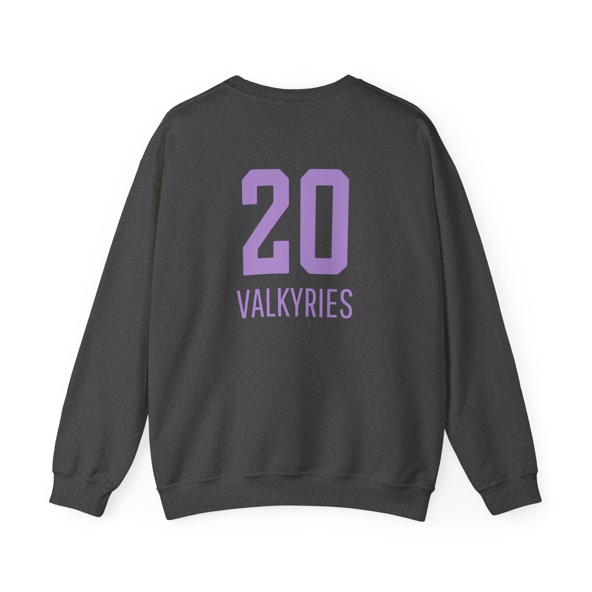 Back of Caitlin Clark Kate Martin sweatshirt in dark heather