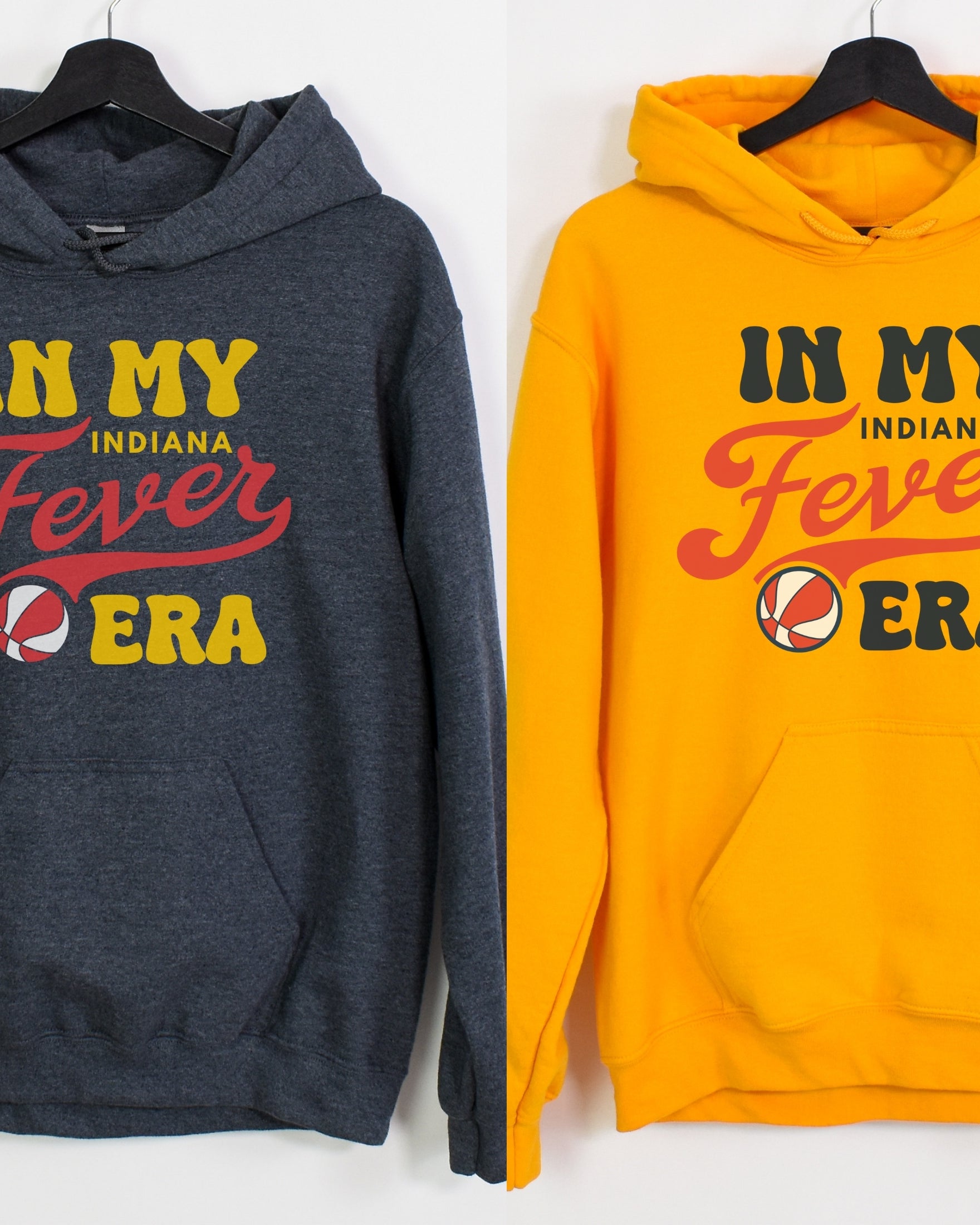 Gold and dark grey heather Indiana Fever hoodie sweatshirts