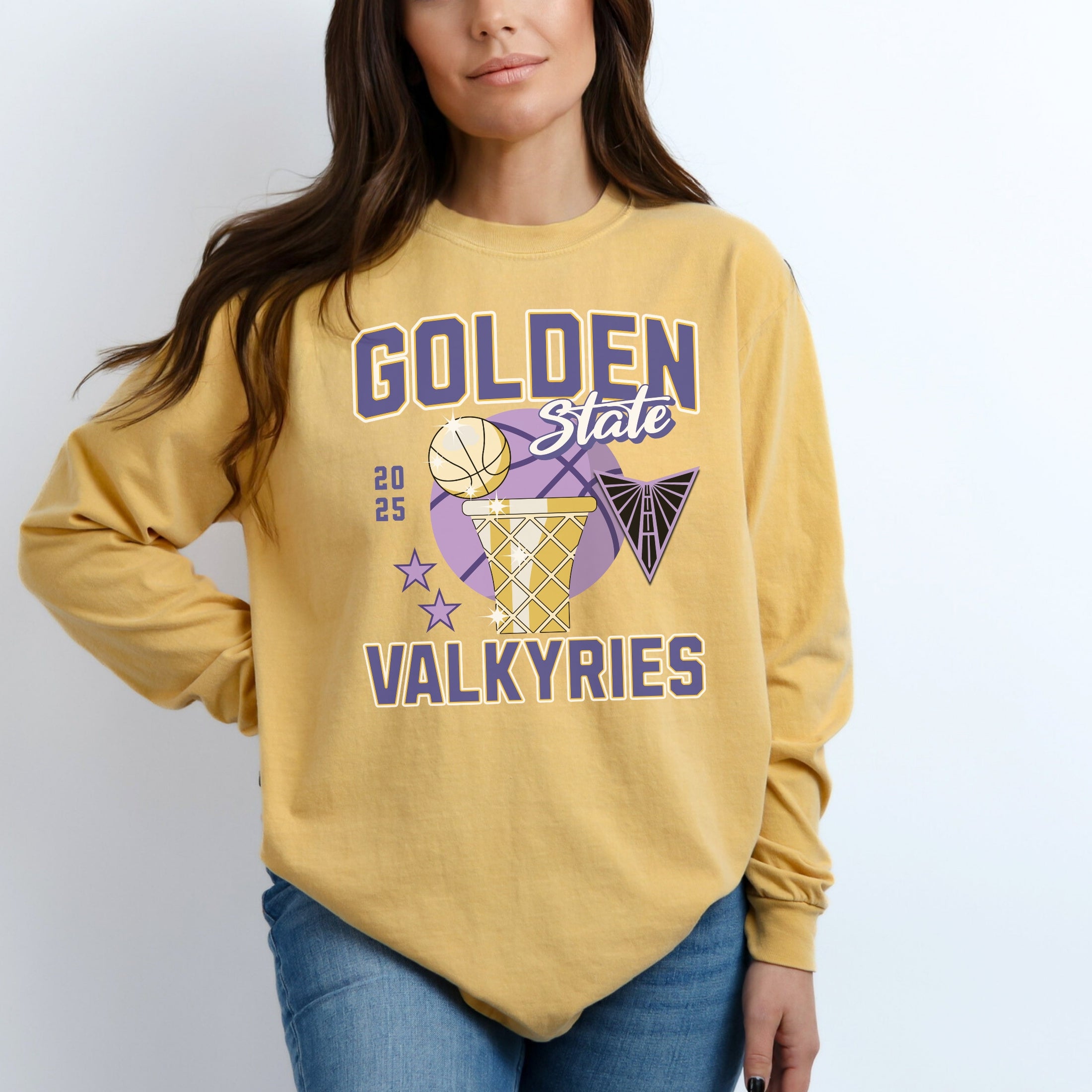 Golden State Valkyries Gold Edition Garment-dyed Long Sleeve T-Shirt