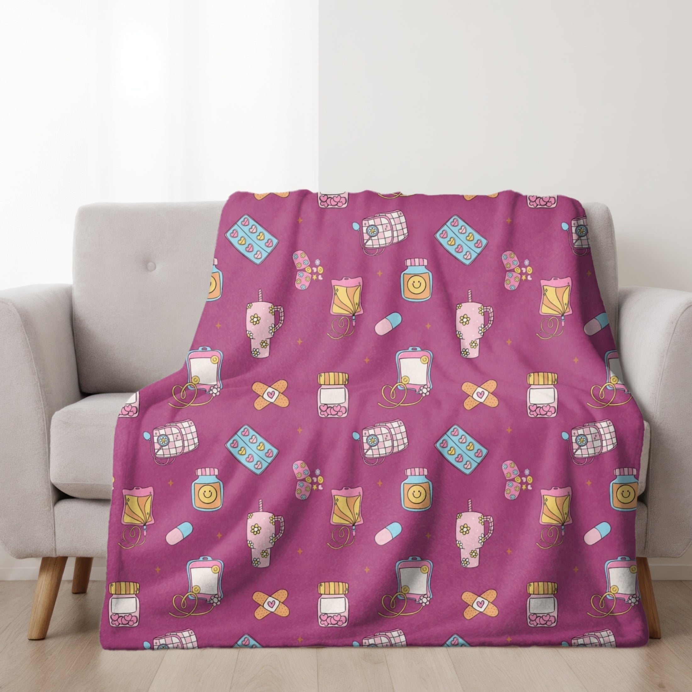 Get Well Soon Blanket, Chronic Illness Velveteen Blanket
