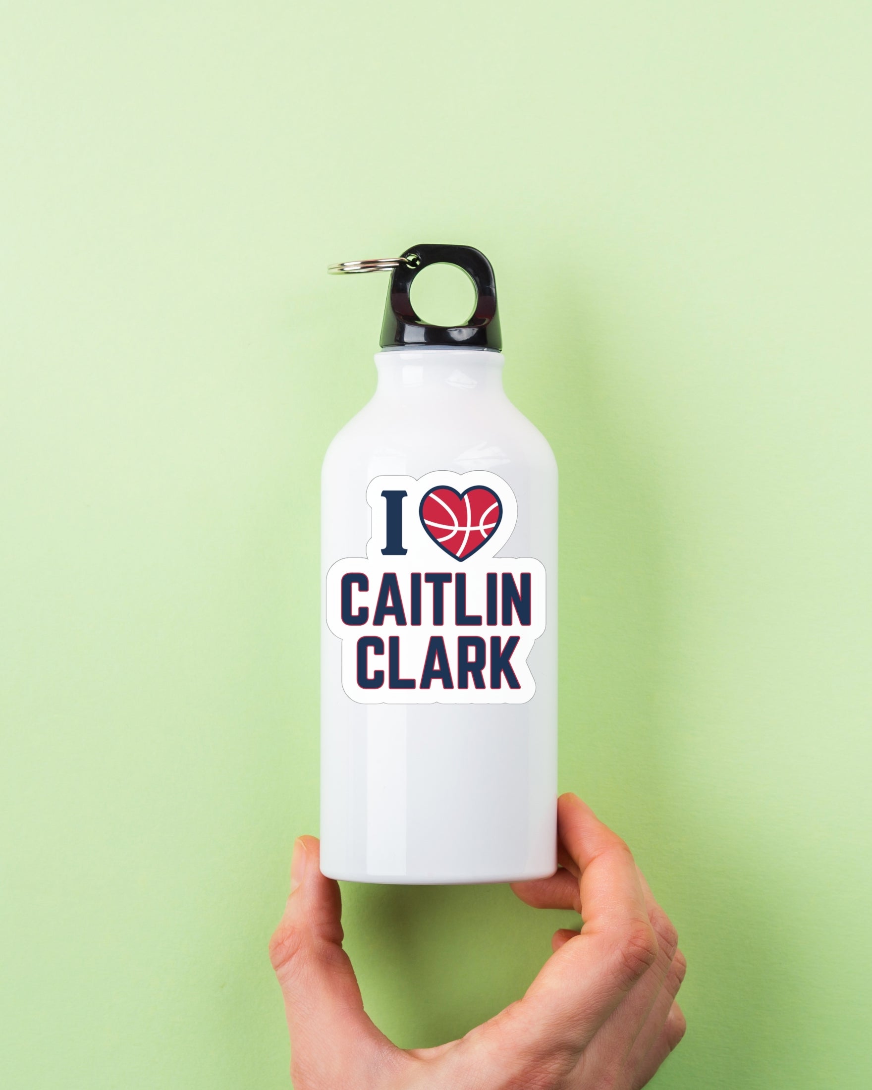 I love Caitlin Clark Sticker on water bottle