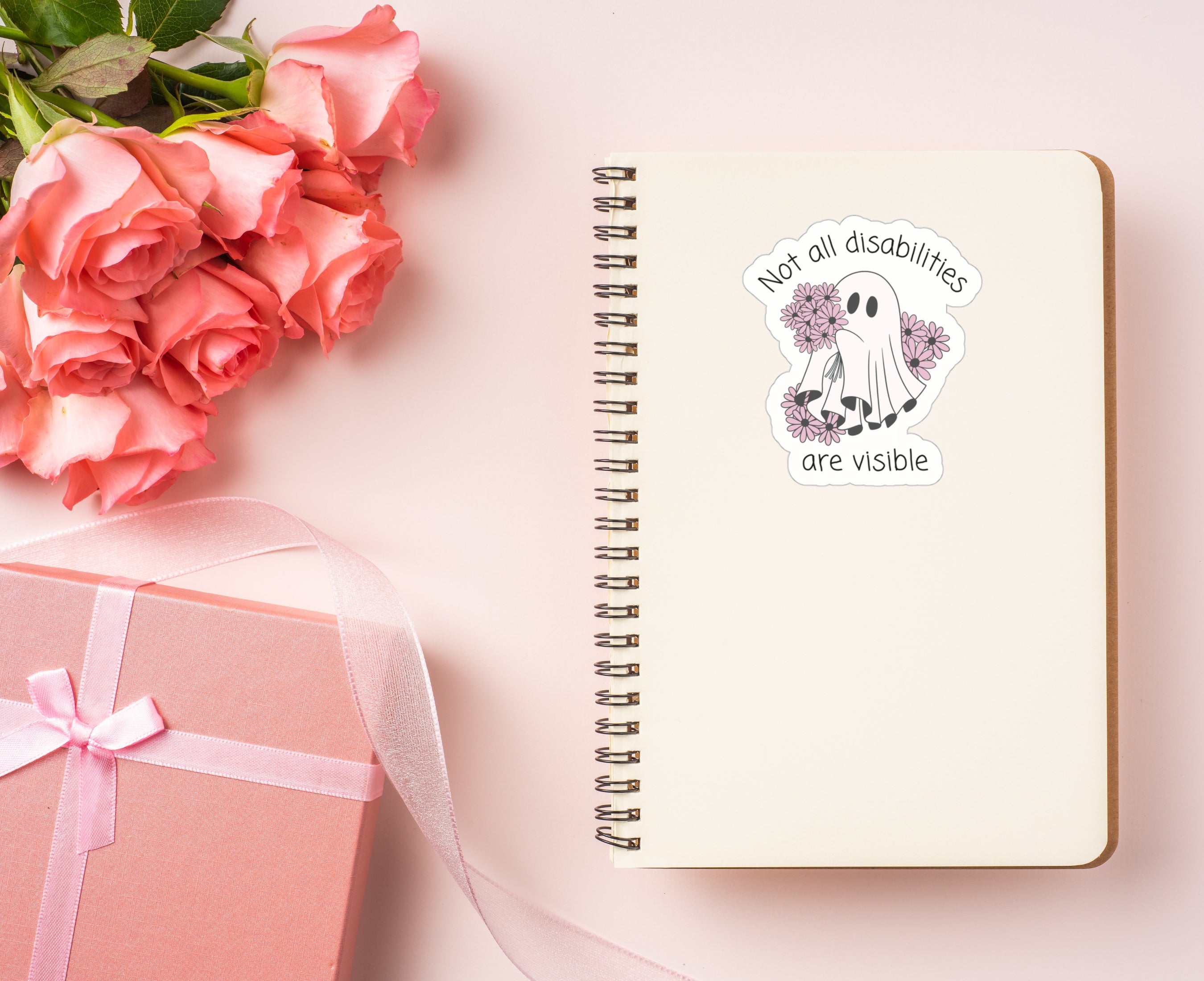 Not all disabilities are visible ghost sticker on notebook