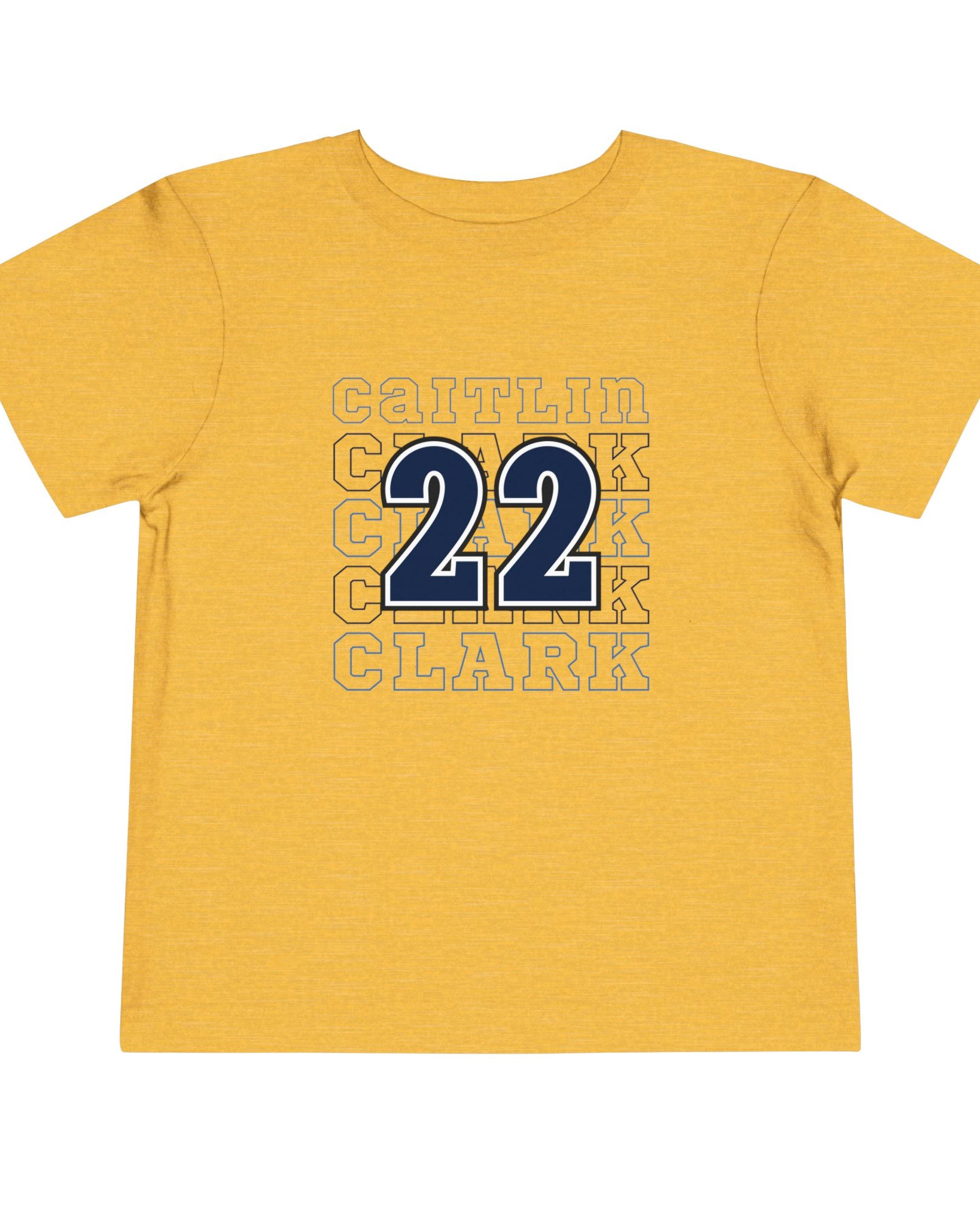 Heather yellow gold Caitlin Clark 22 Toddler Shirt