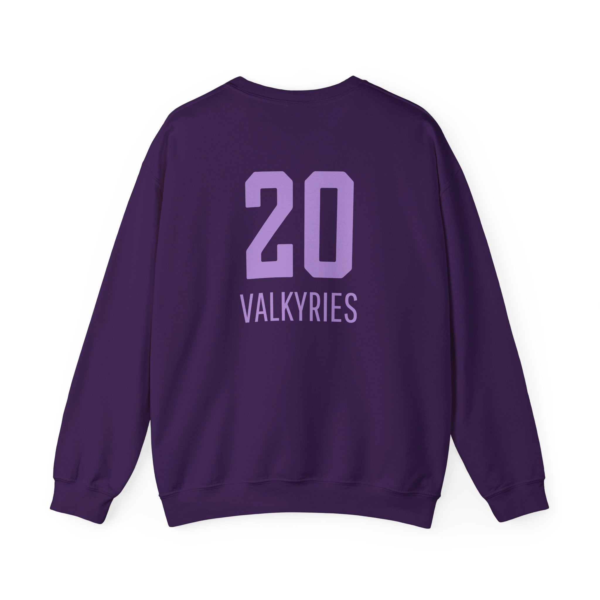 Back of Caitlin Clark Kate Martin sweatshirt in team purple
