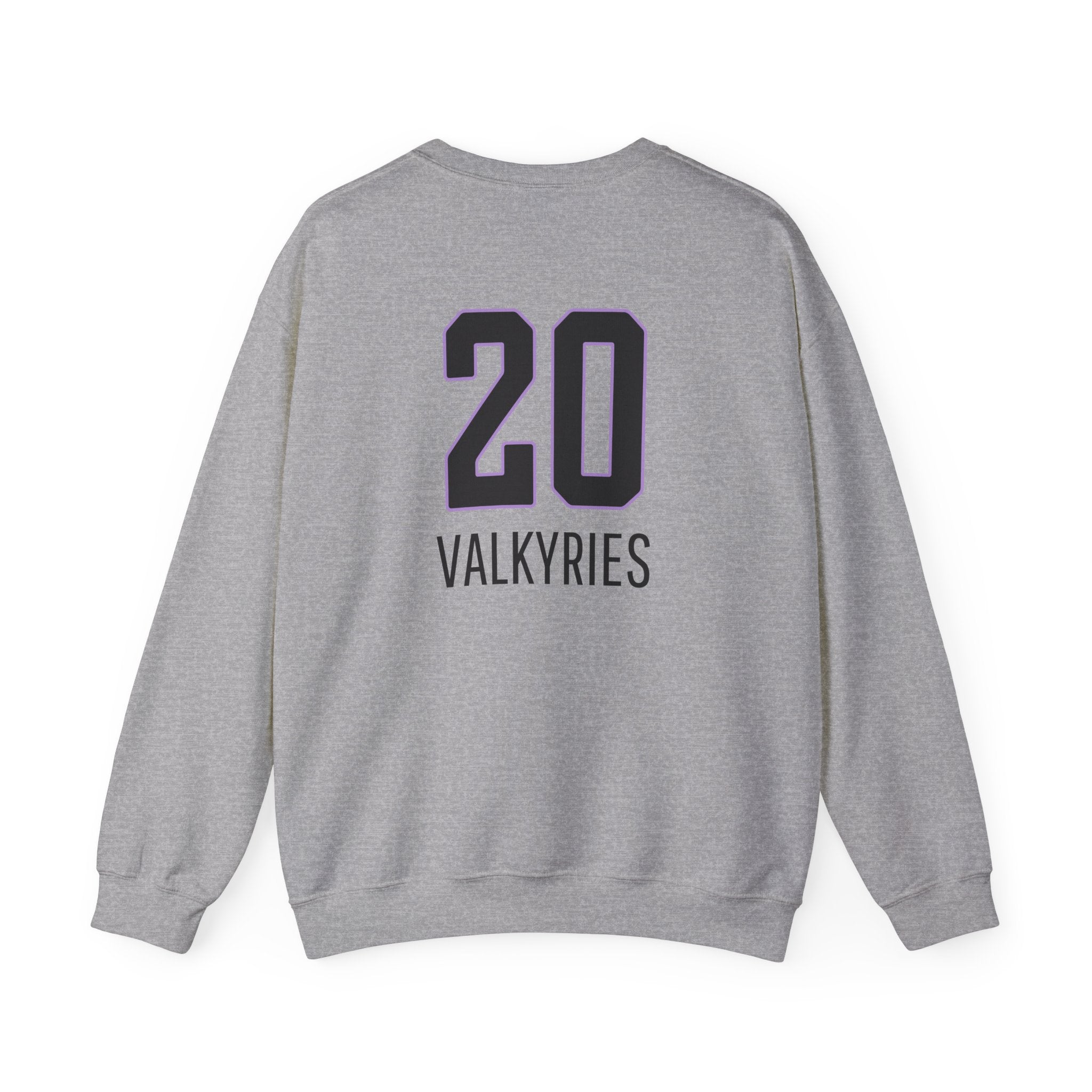 Back of Caitlin Clark Kate Martin sweatshirt in sport grey