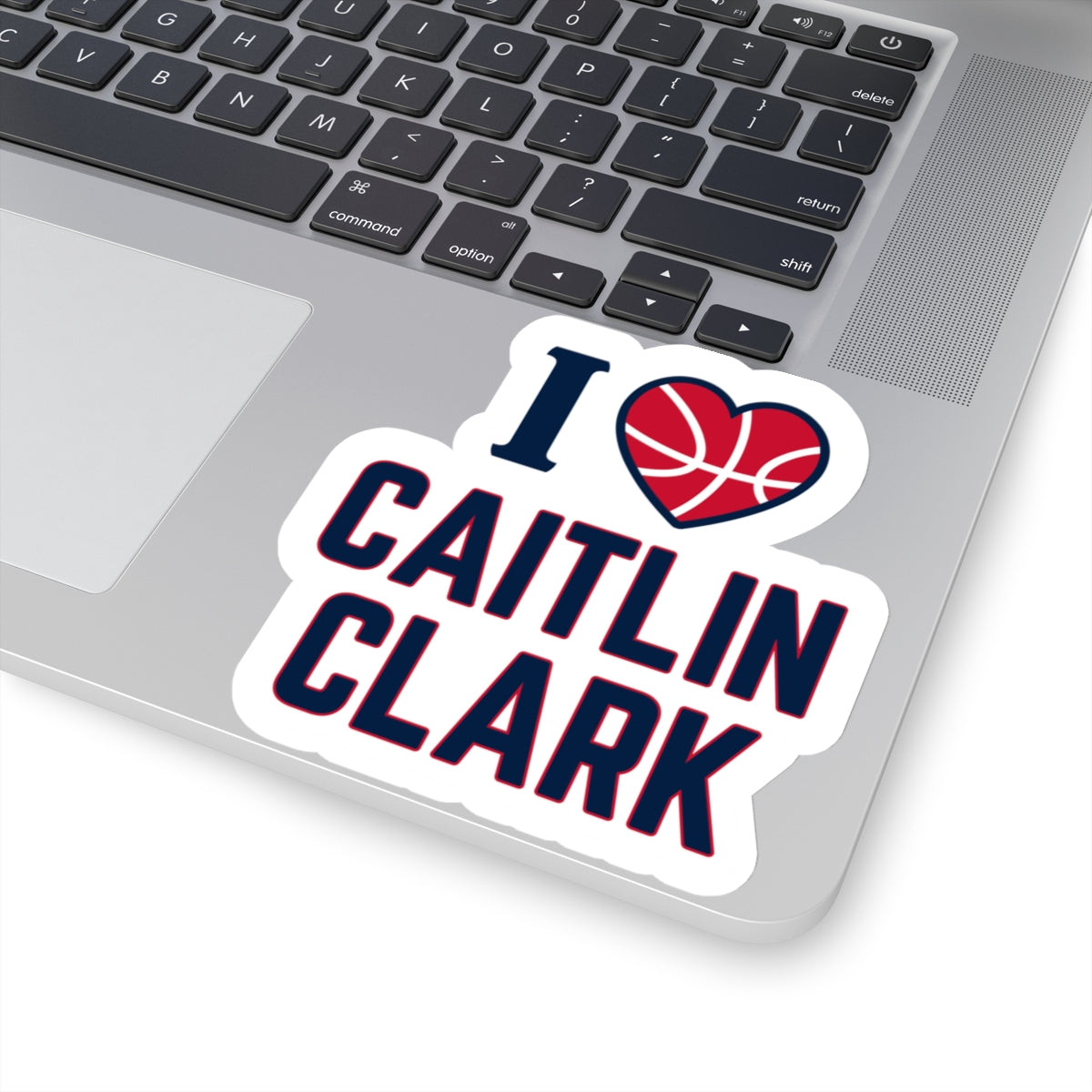 4 inch I love Caitlin Clark sticker on laptop