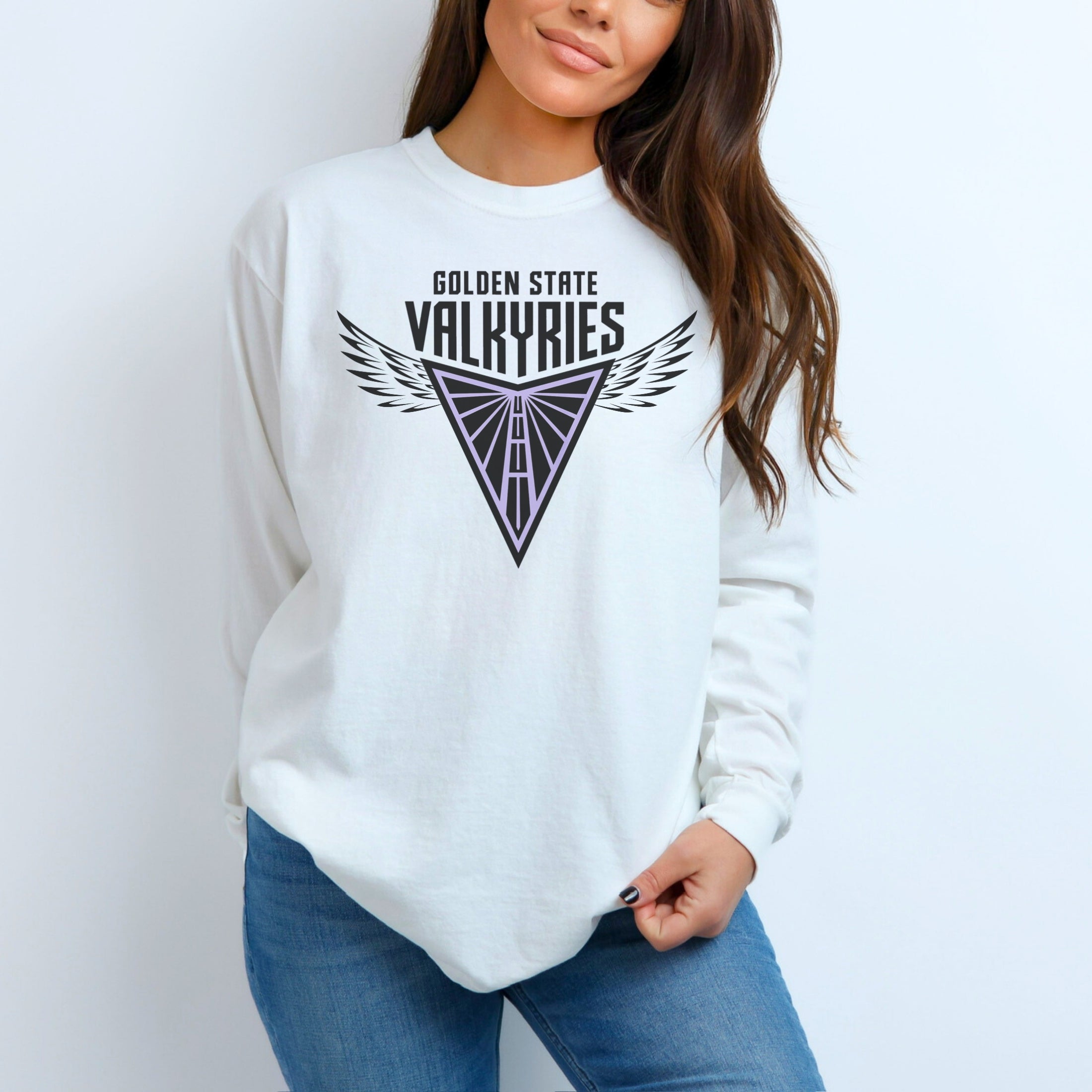 Valkyries Logo with Wings Garment-dyed Long Sleeve T-Shirt