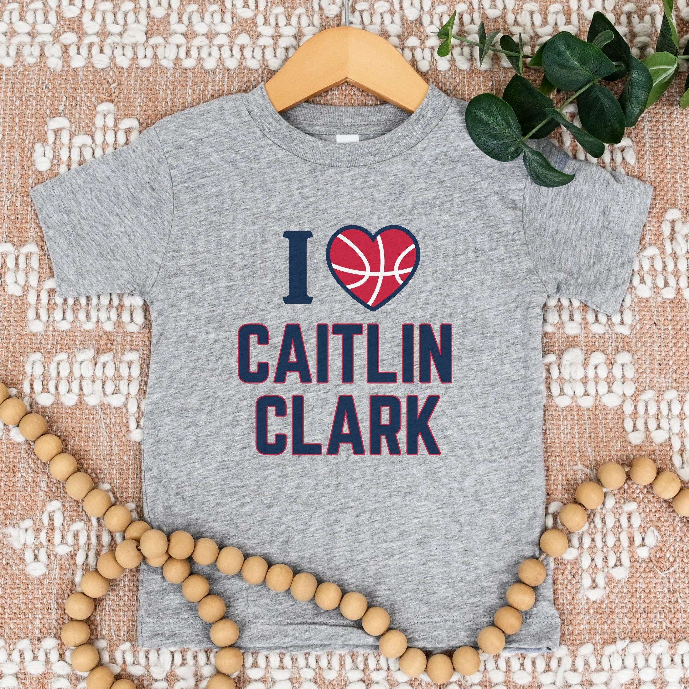 Athletic heather I love Caitlin Clark kids tee