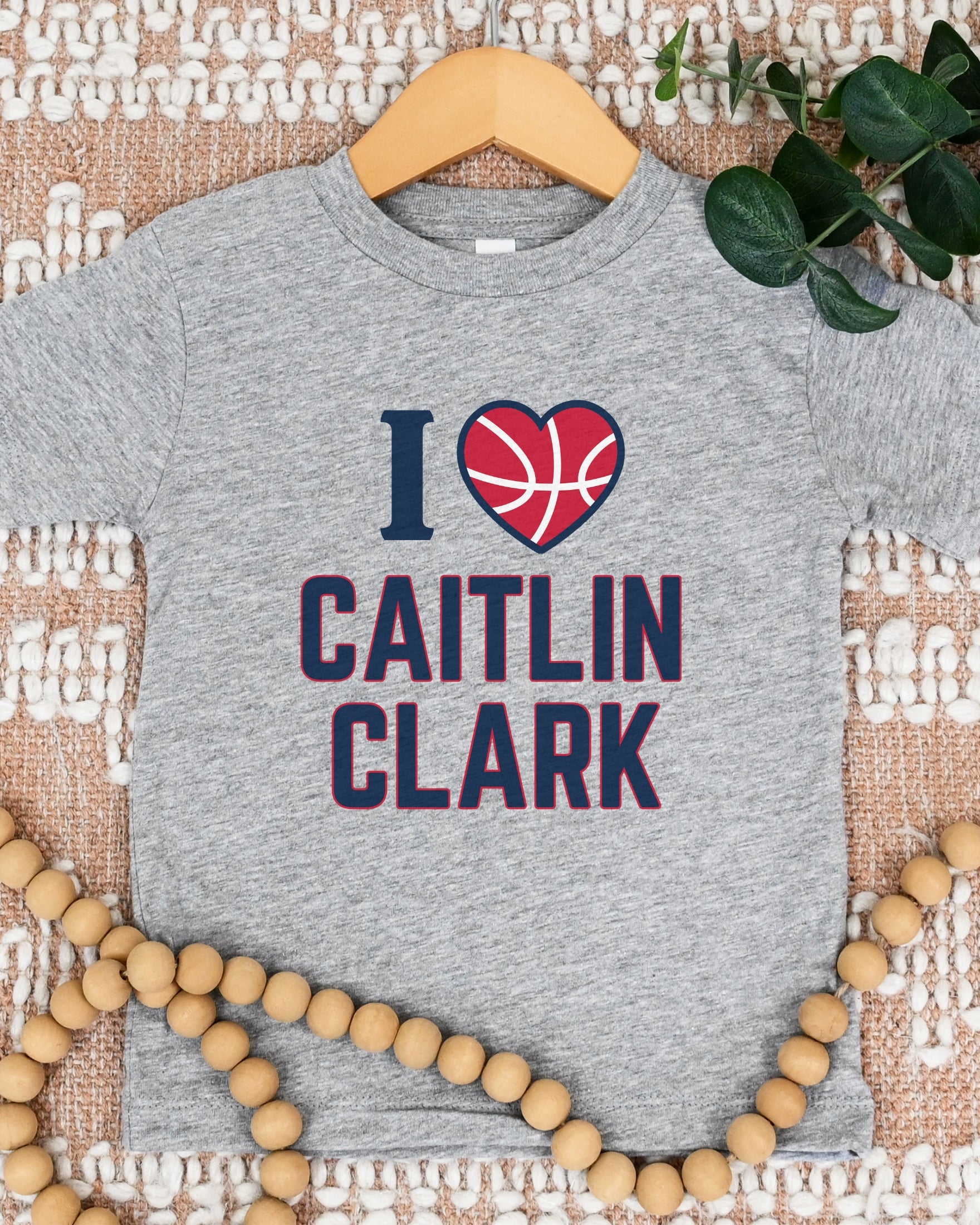 Athletic heather I love Caitlin Clark kids tee
