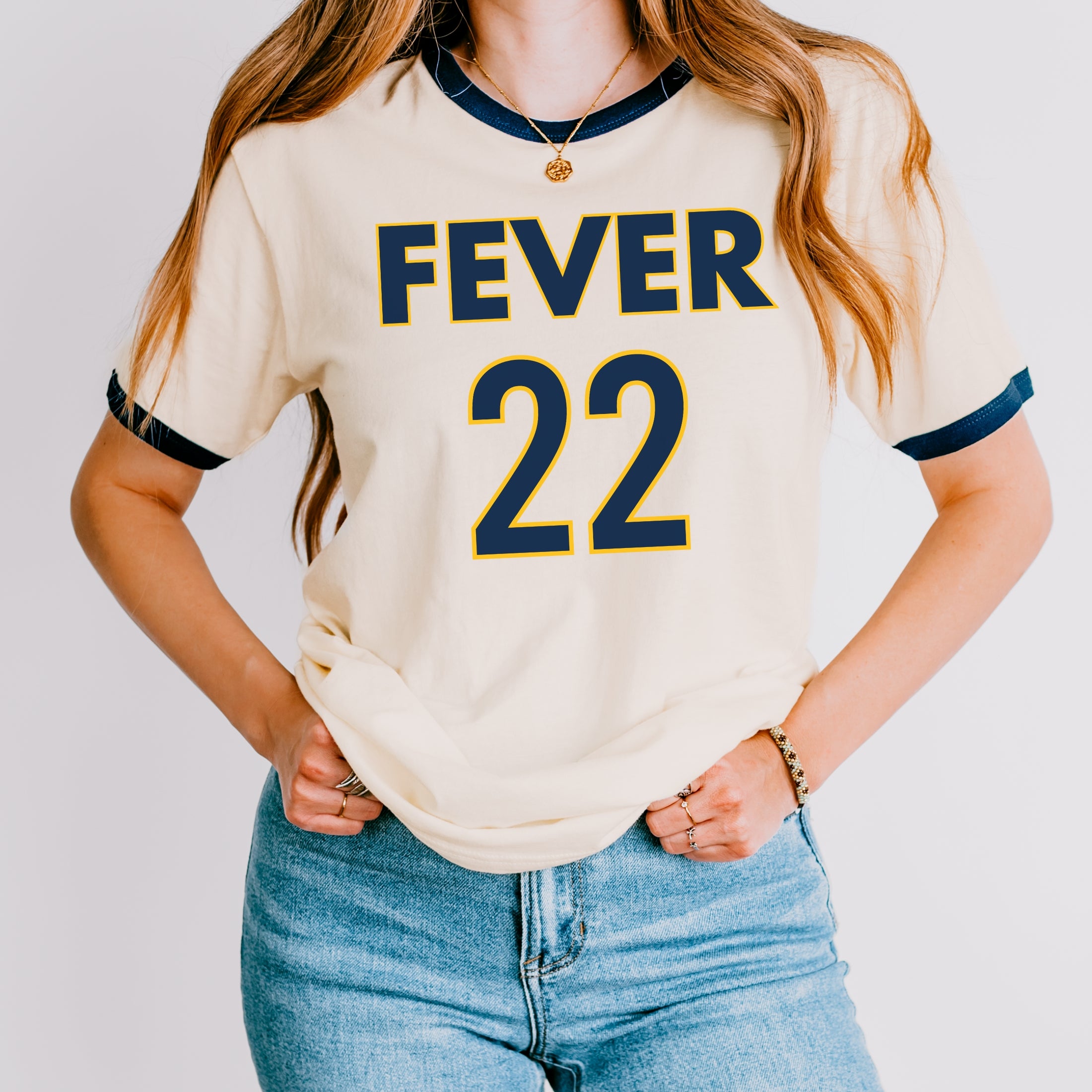 Caitlin Clark Classic Fever 22 Vintage Ringer Tee