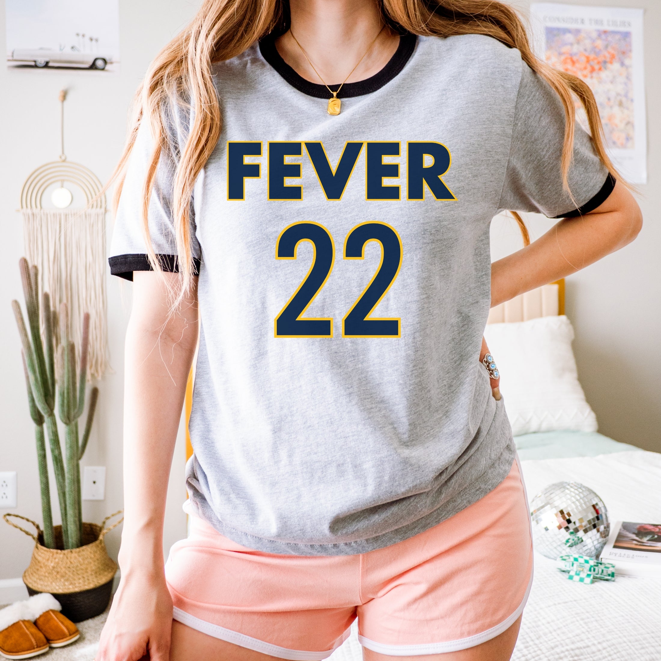 Caitlin Clark Classic Fever 22 Vintage Ringer Tee