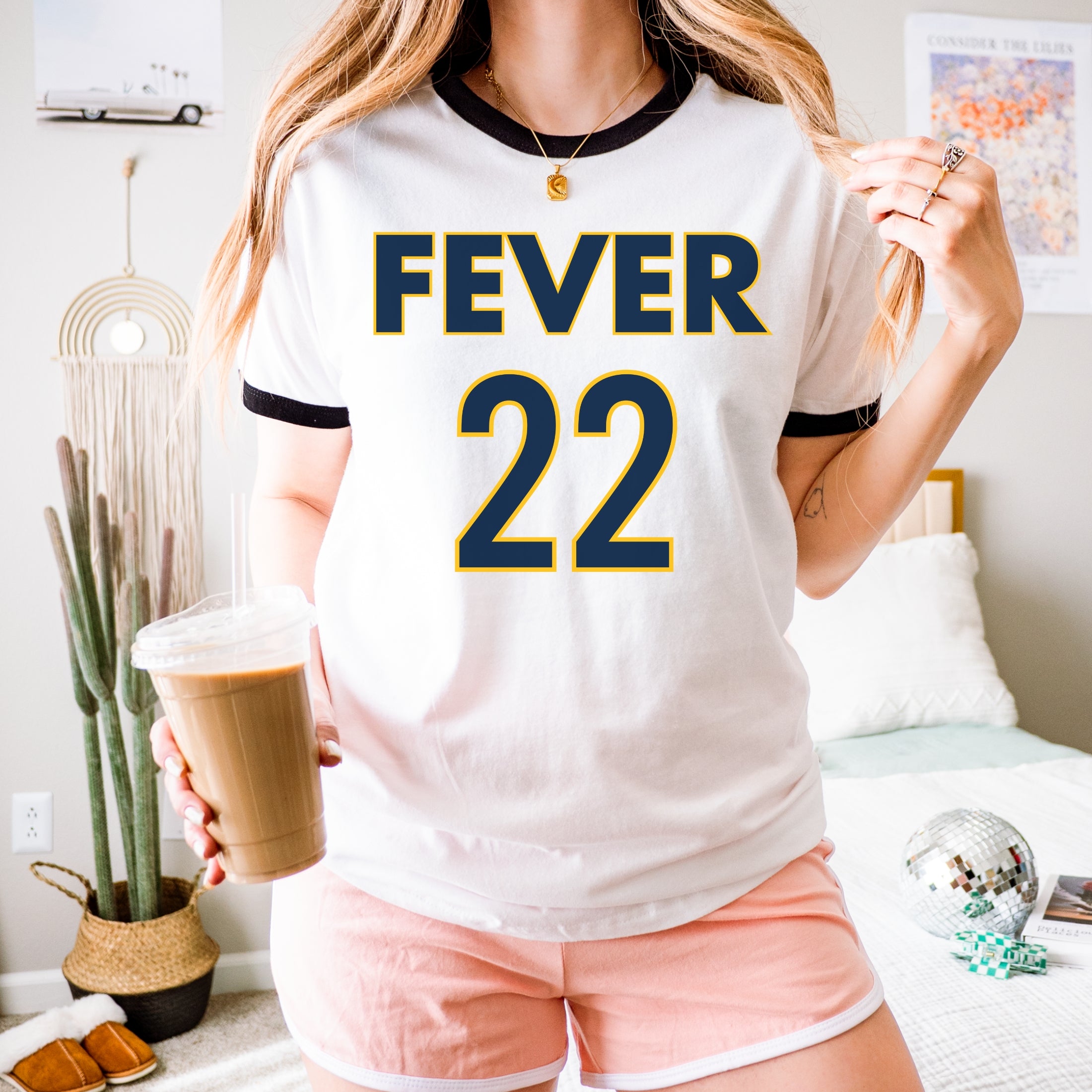 Caitlin Clark Classic Fever 22 Vintage Ringer Tee