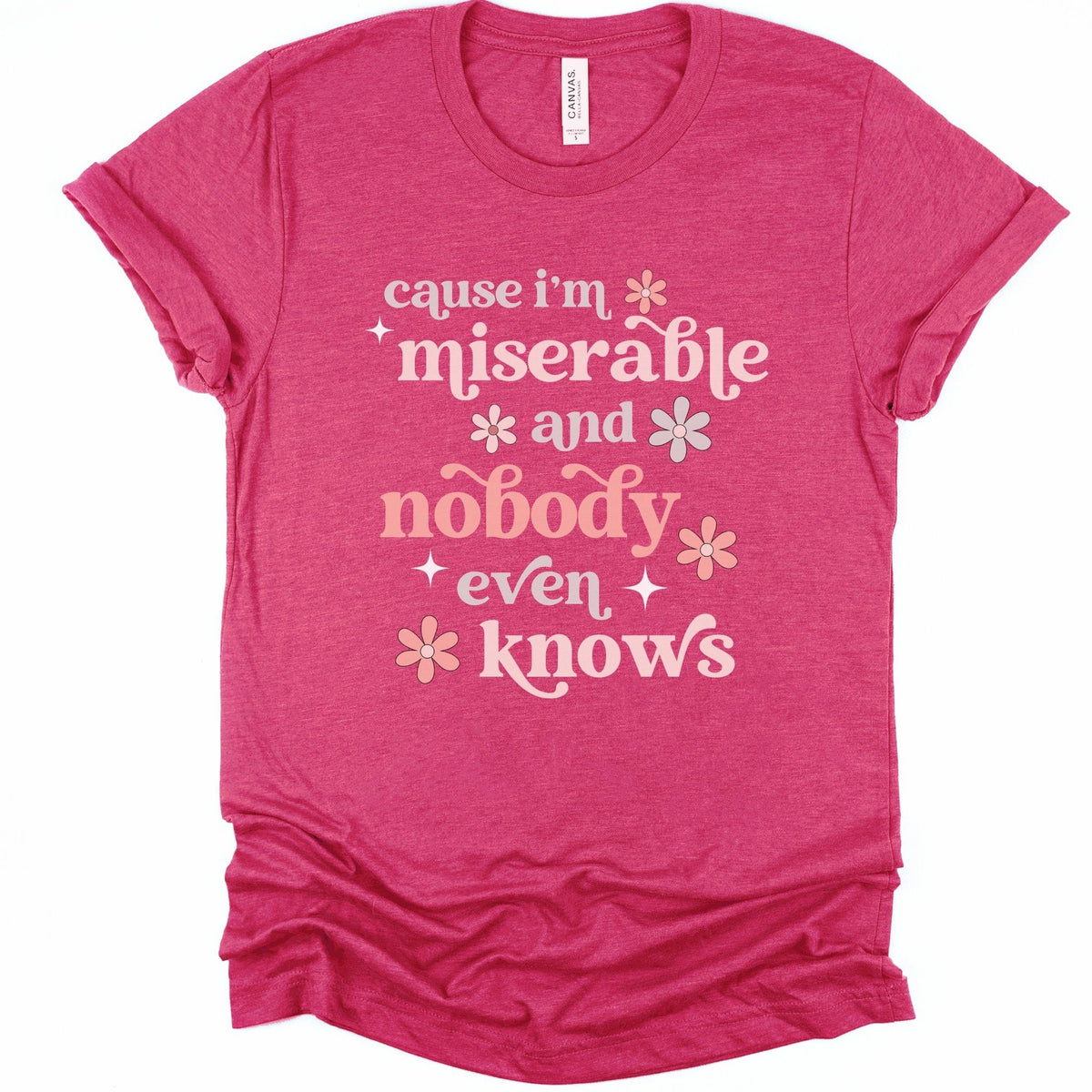 Cause I'm Miserable and Nobody Even Knows Chronic Illness Song Lyrics T-Shirt