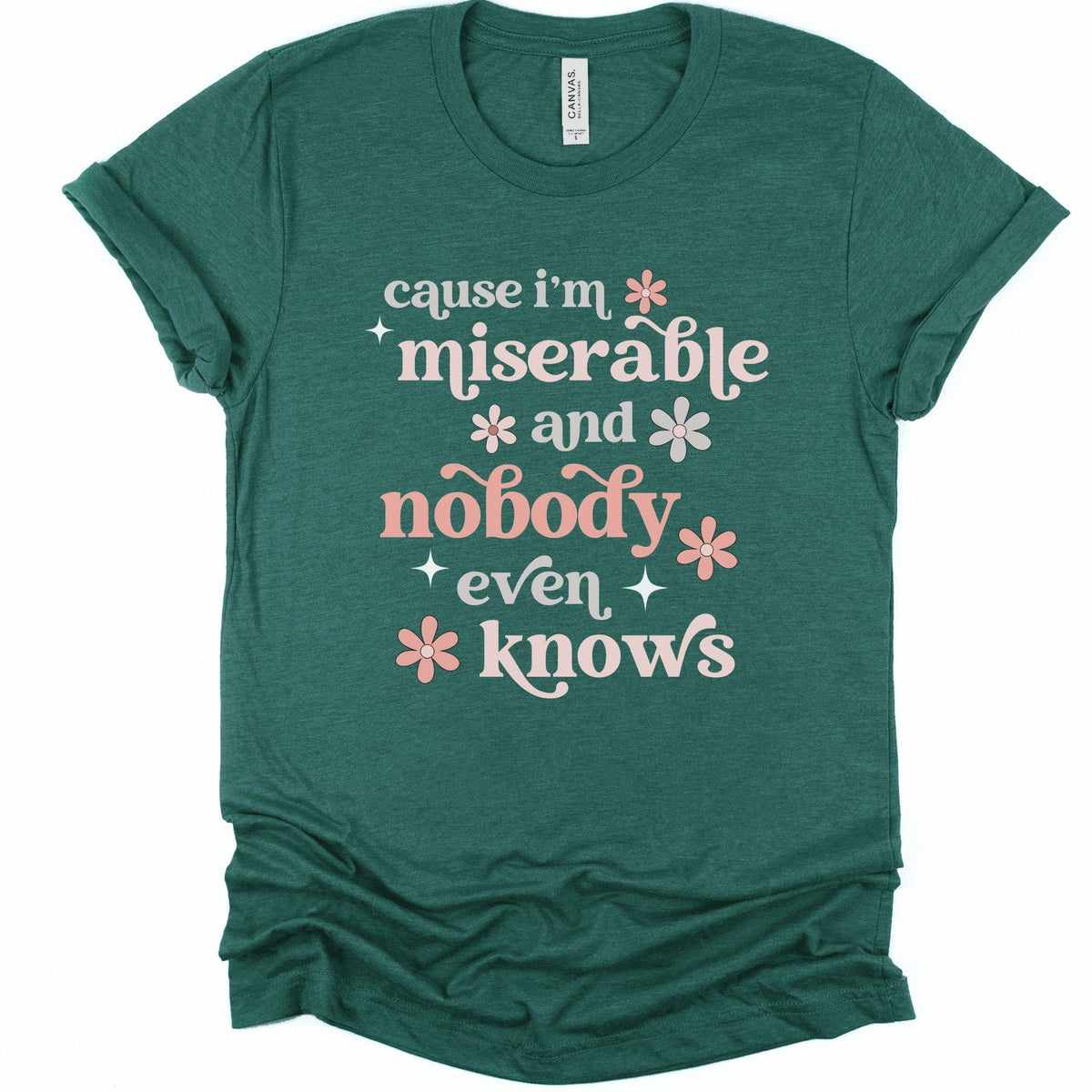 Cause I'm Miserable and Nobody Even Knows Chronic Illness Song Lyrics T-Shirt