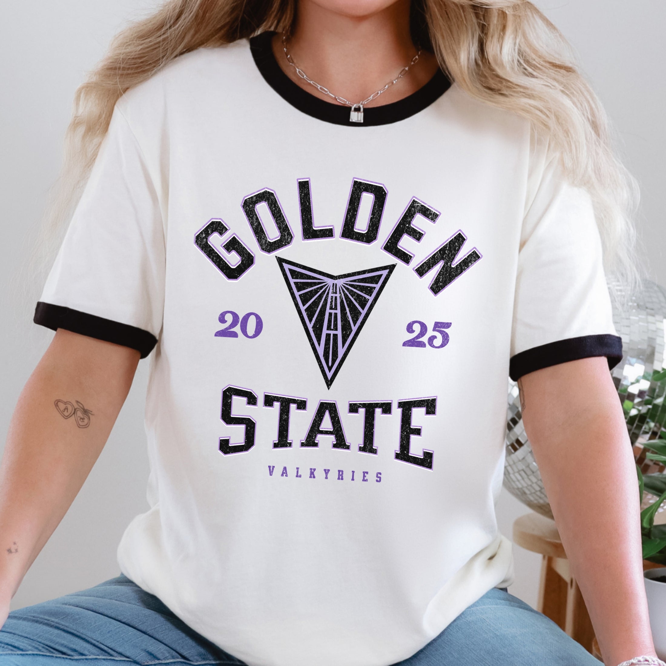 Golden State Valkyries Vintage Hoops Ringer T-Shirt