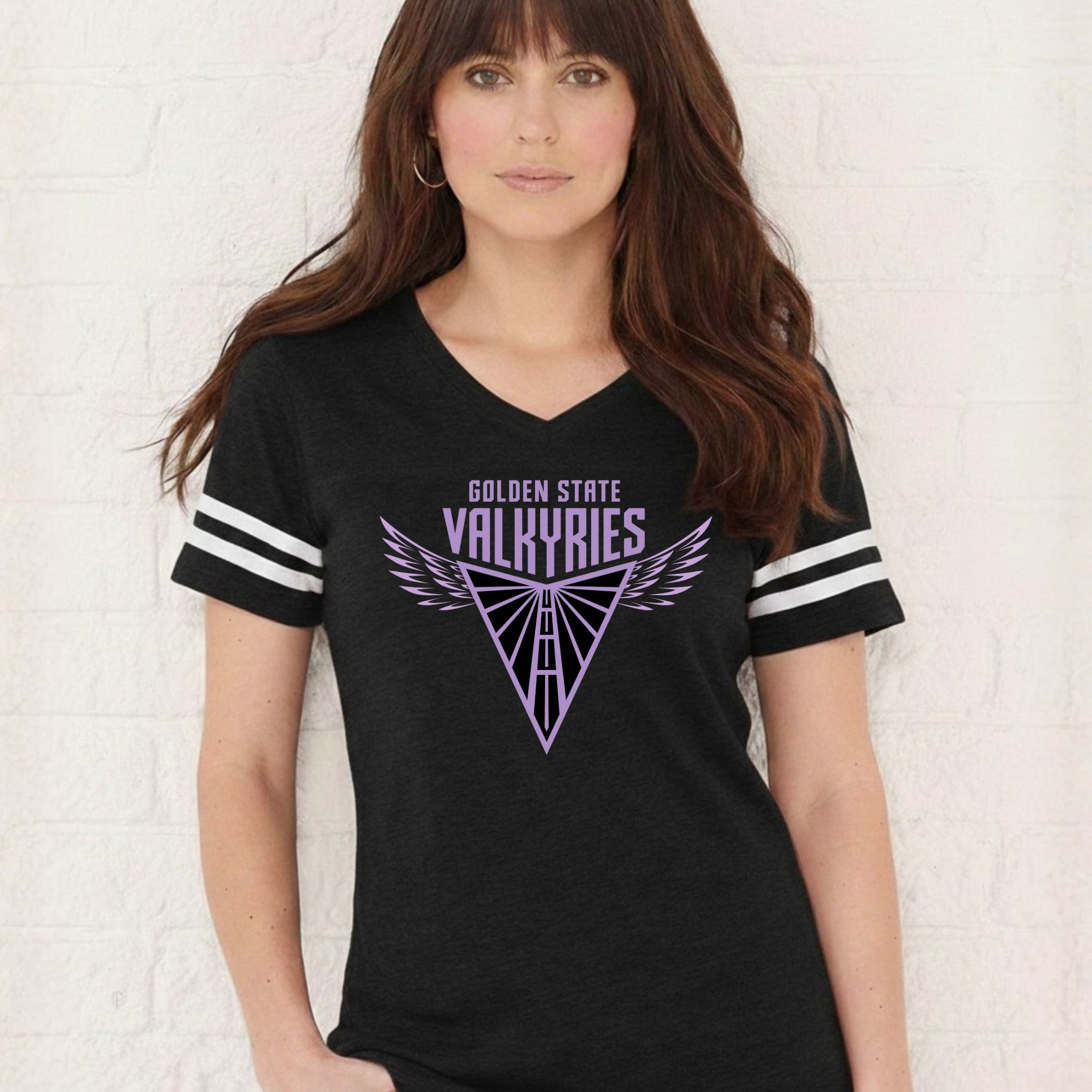 Golden State Valkyries Wings Women's V-Neck Jersey Tee