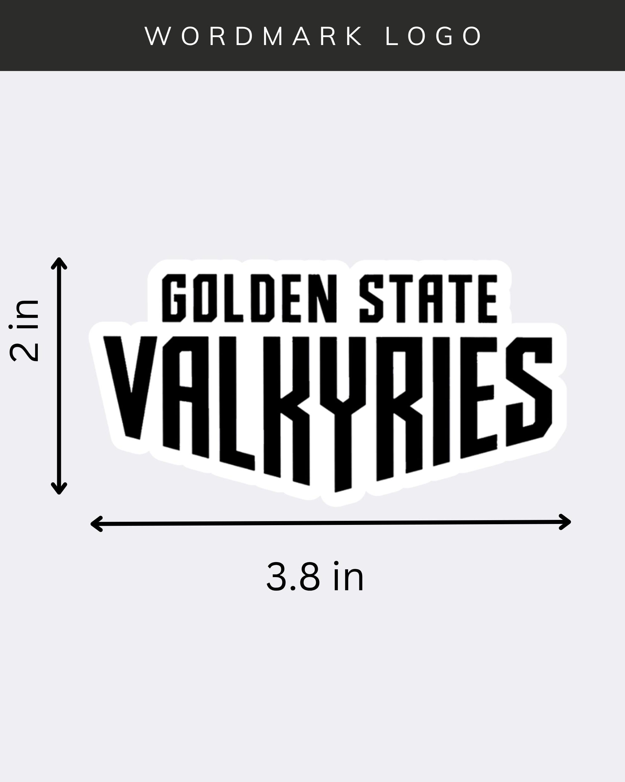 Golden State Valkyries logo stickers on light grey background