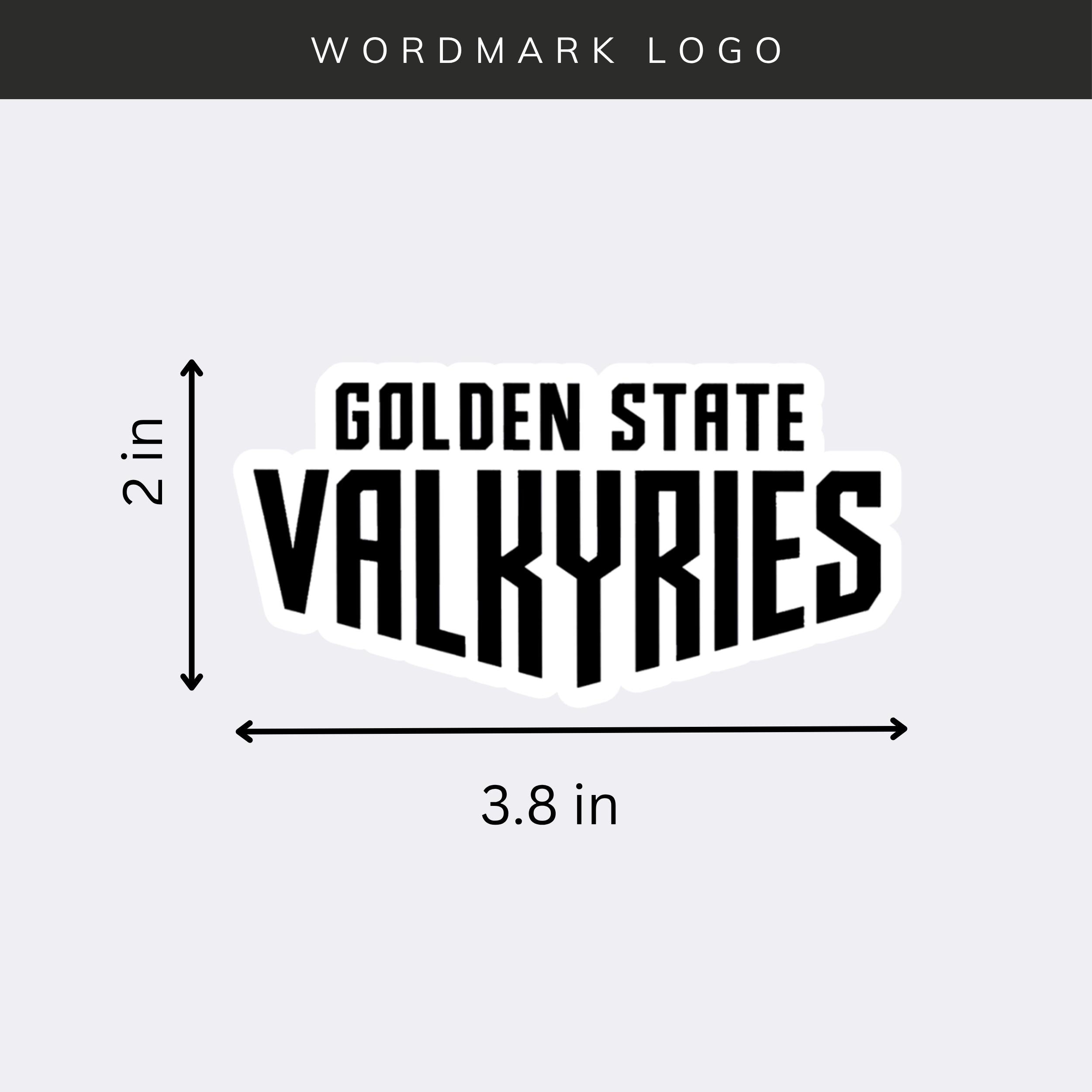 Golden State Valkyries logo stickers on light grey background