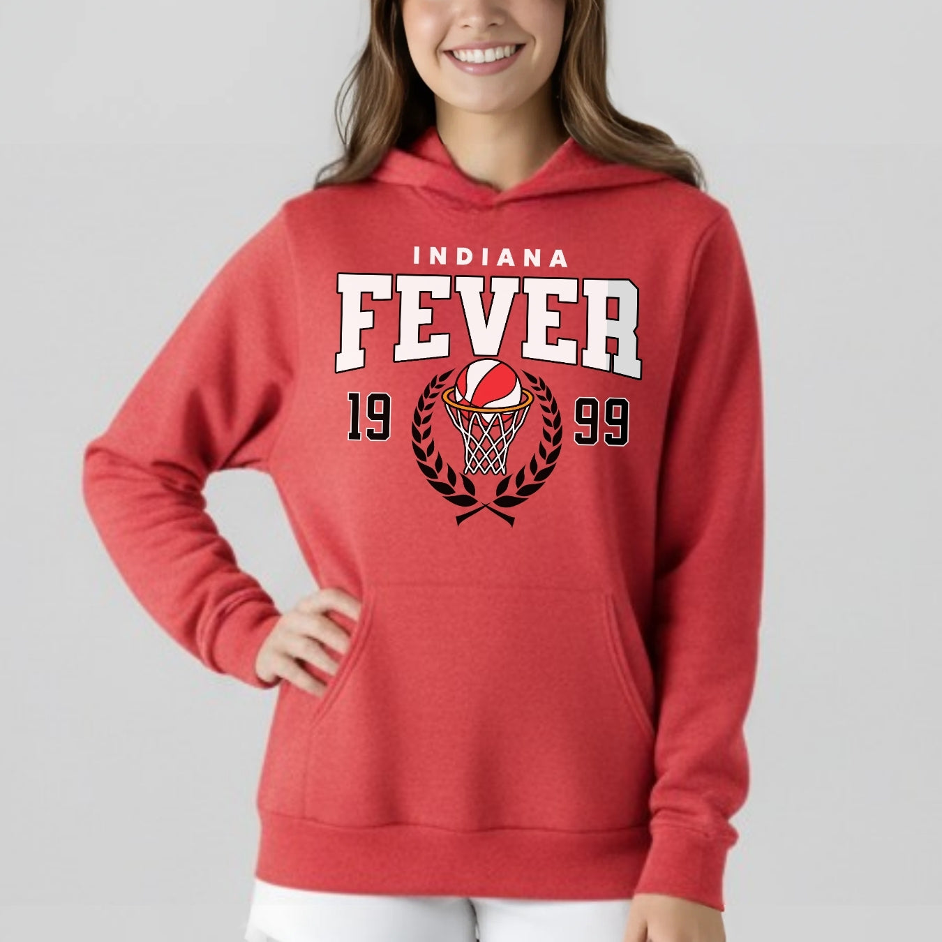Indiana Fever Retro Statement Vintage Fleece Hoodie