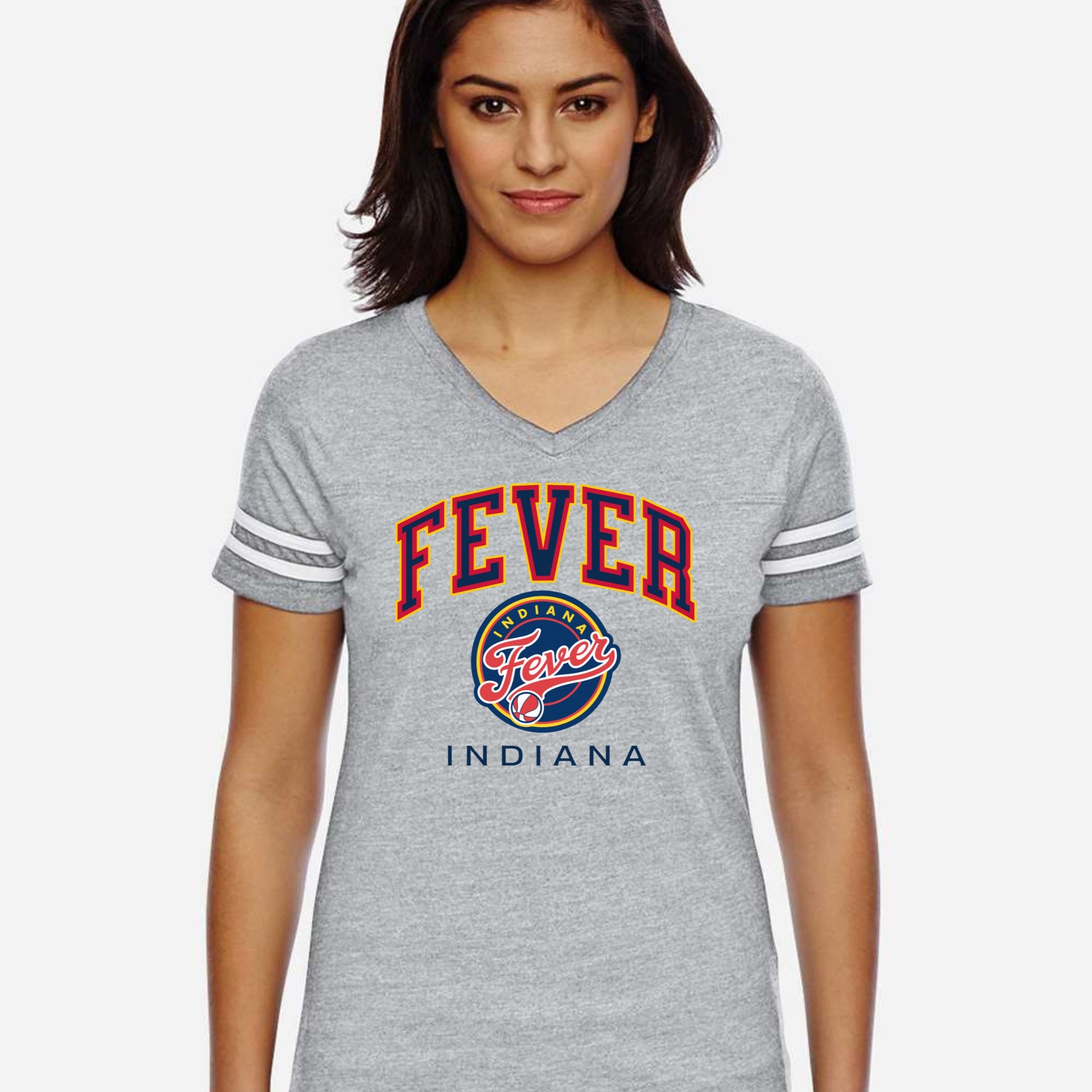 Indiana Fever Secondary Hoops Women's V-Neck Jersey Tee