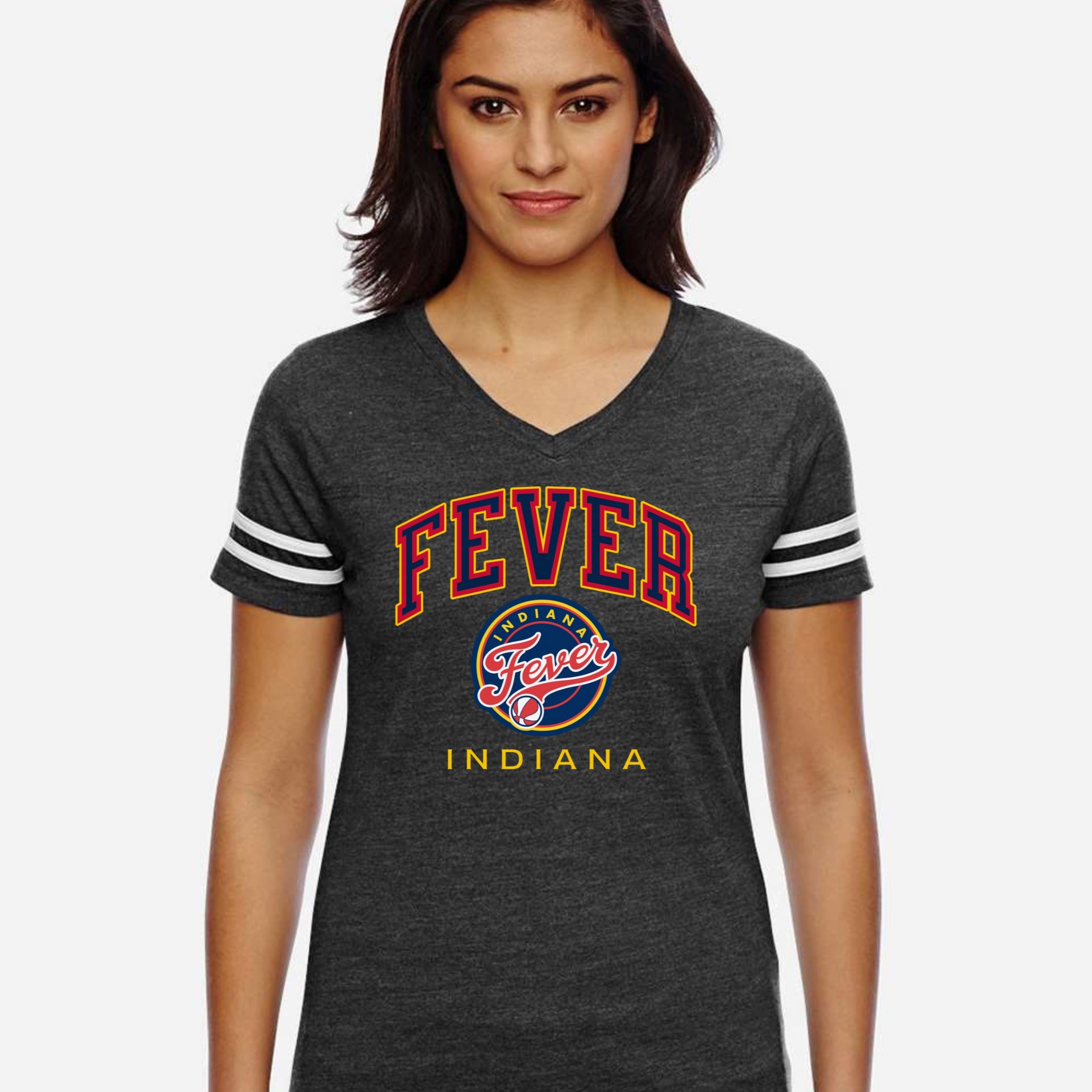 Indiana Fever Secondary Hoops Women's V-Neck Jersey Tee