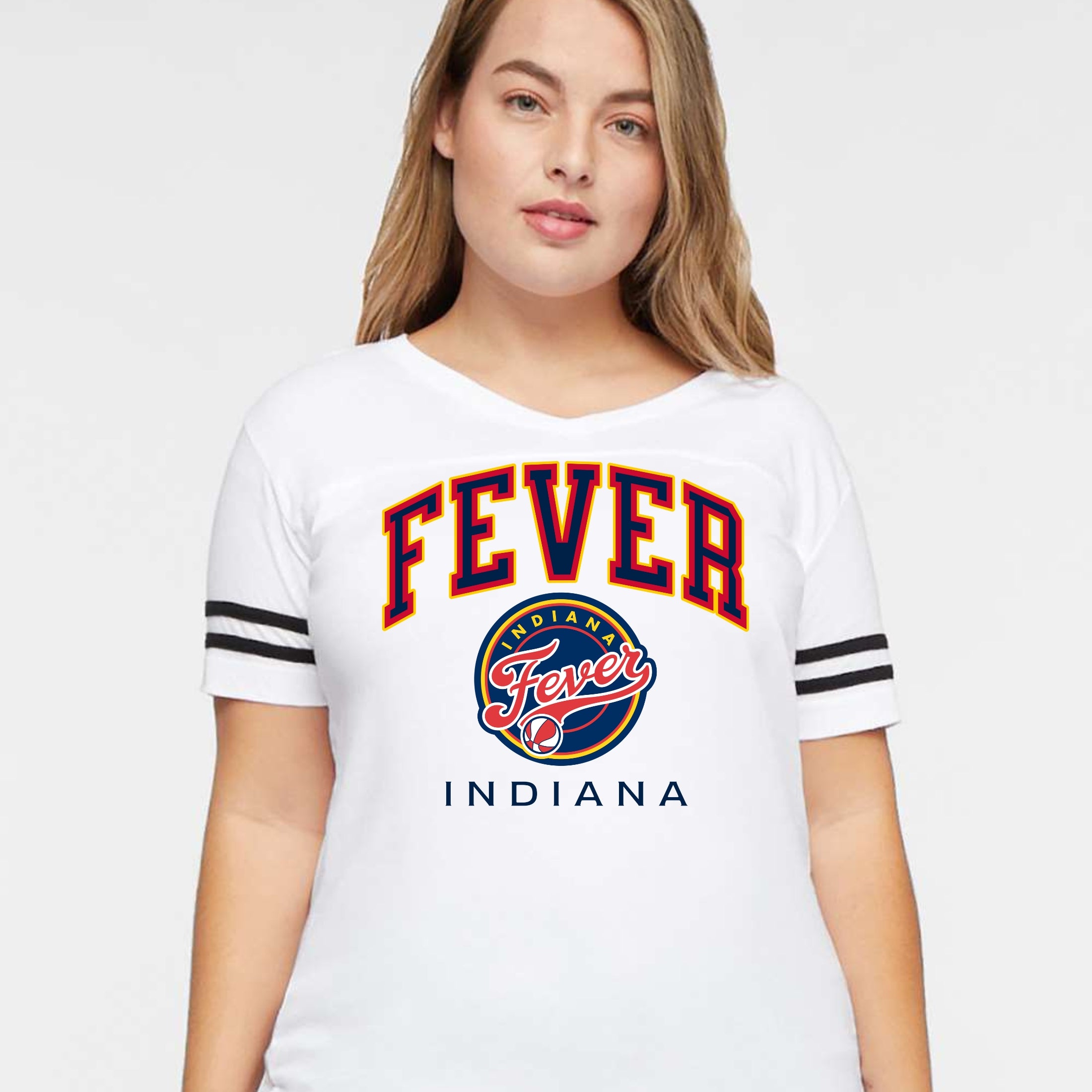 Indiana Fever Secondary Hoops Women's V-Neck Jersey Tee