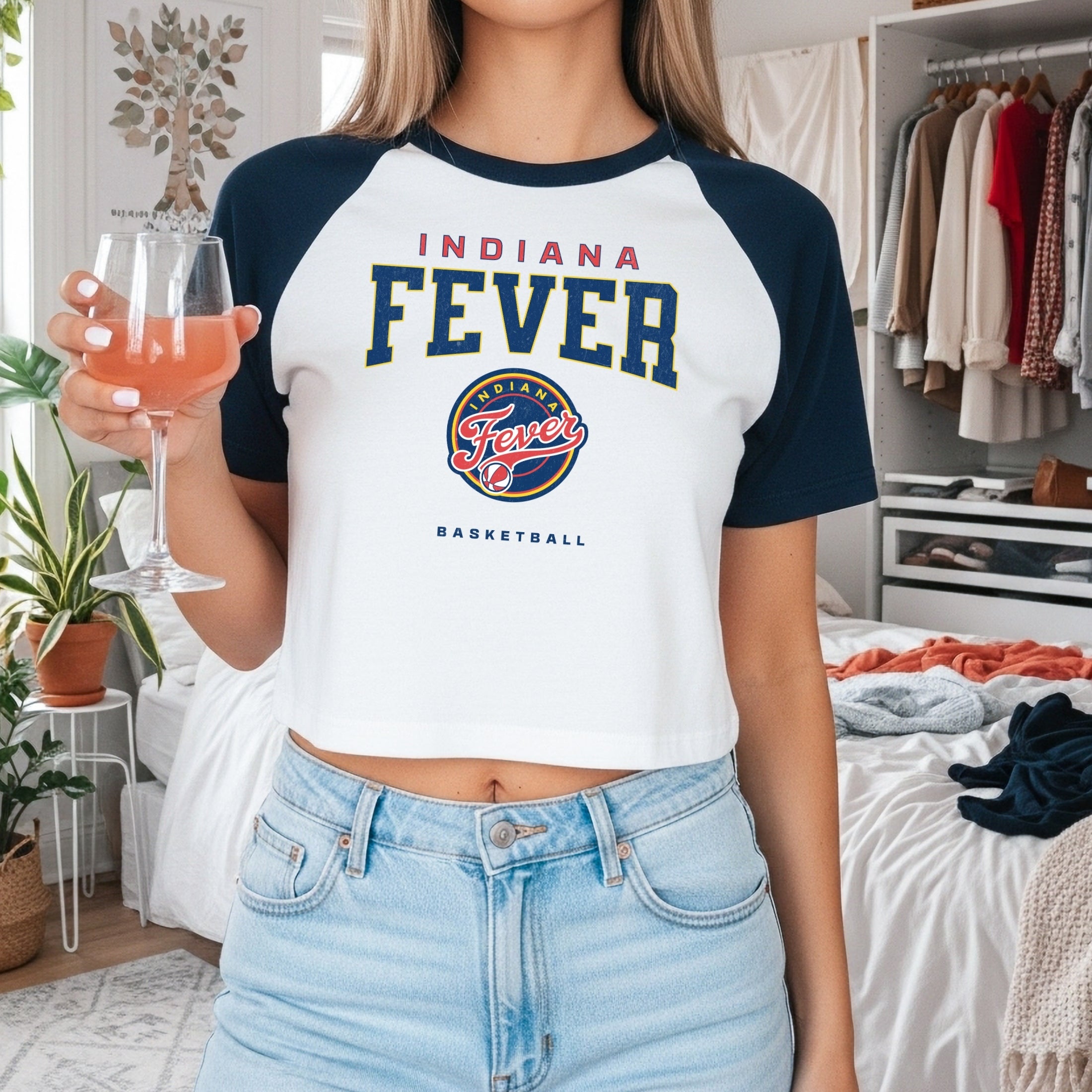Indiana Fever Varsity Edge Women's Raglan Baby Tee