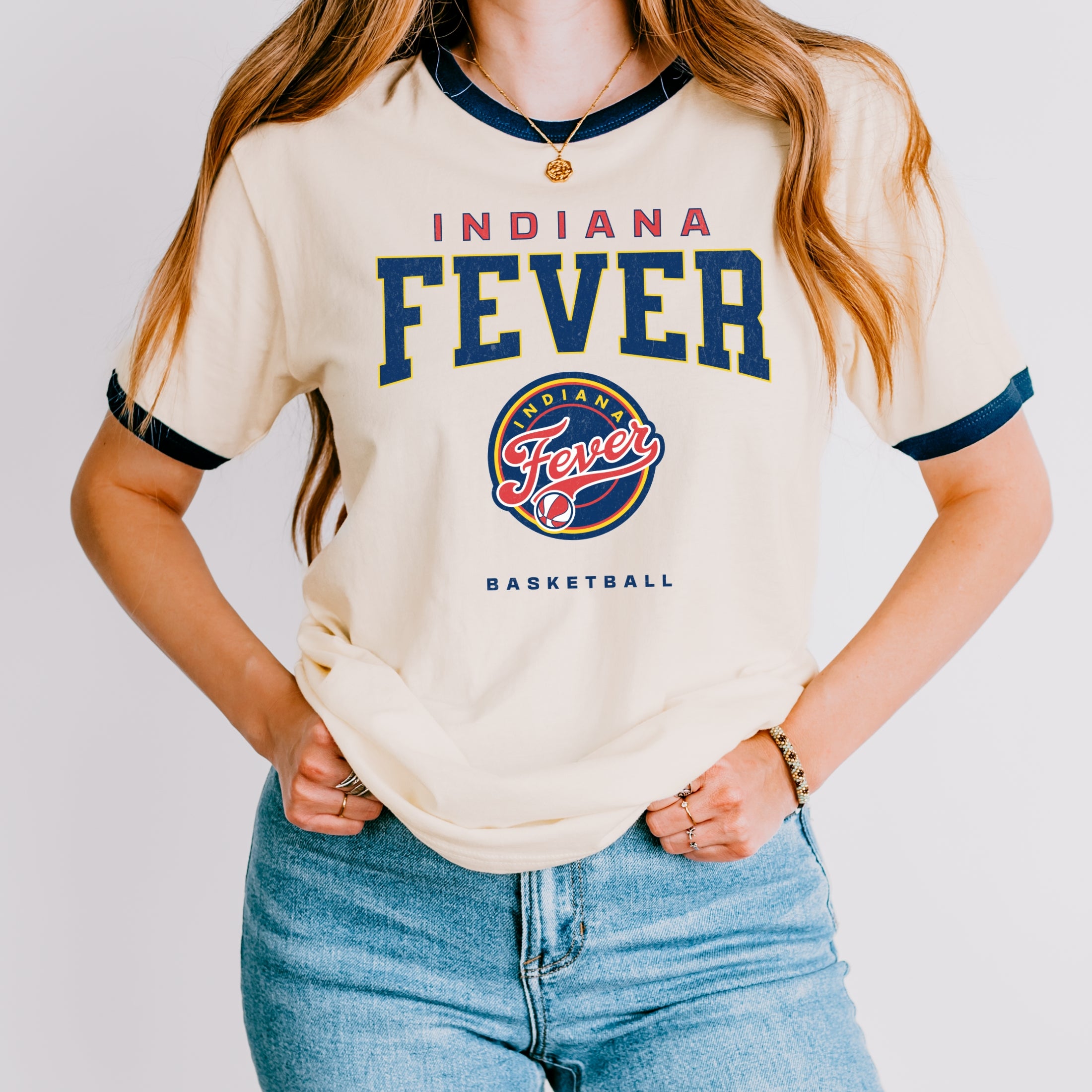 Indiana Fever Varsity Edge Vintage Ringer Tee
