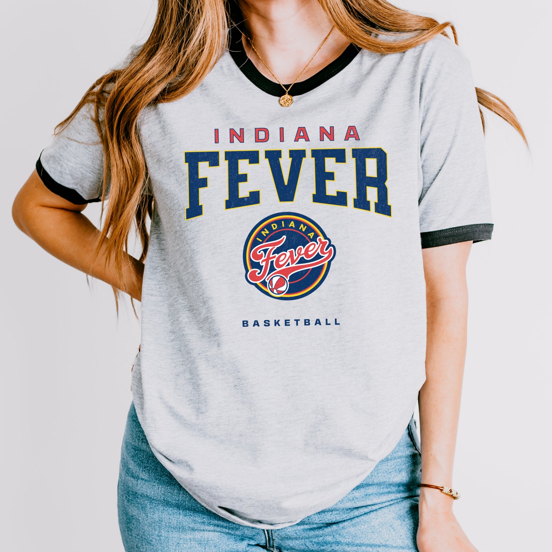 Indiana Fever Varsity Edge Vintage Ringer Tee