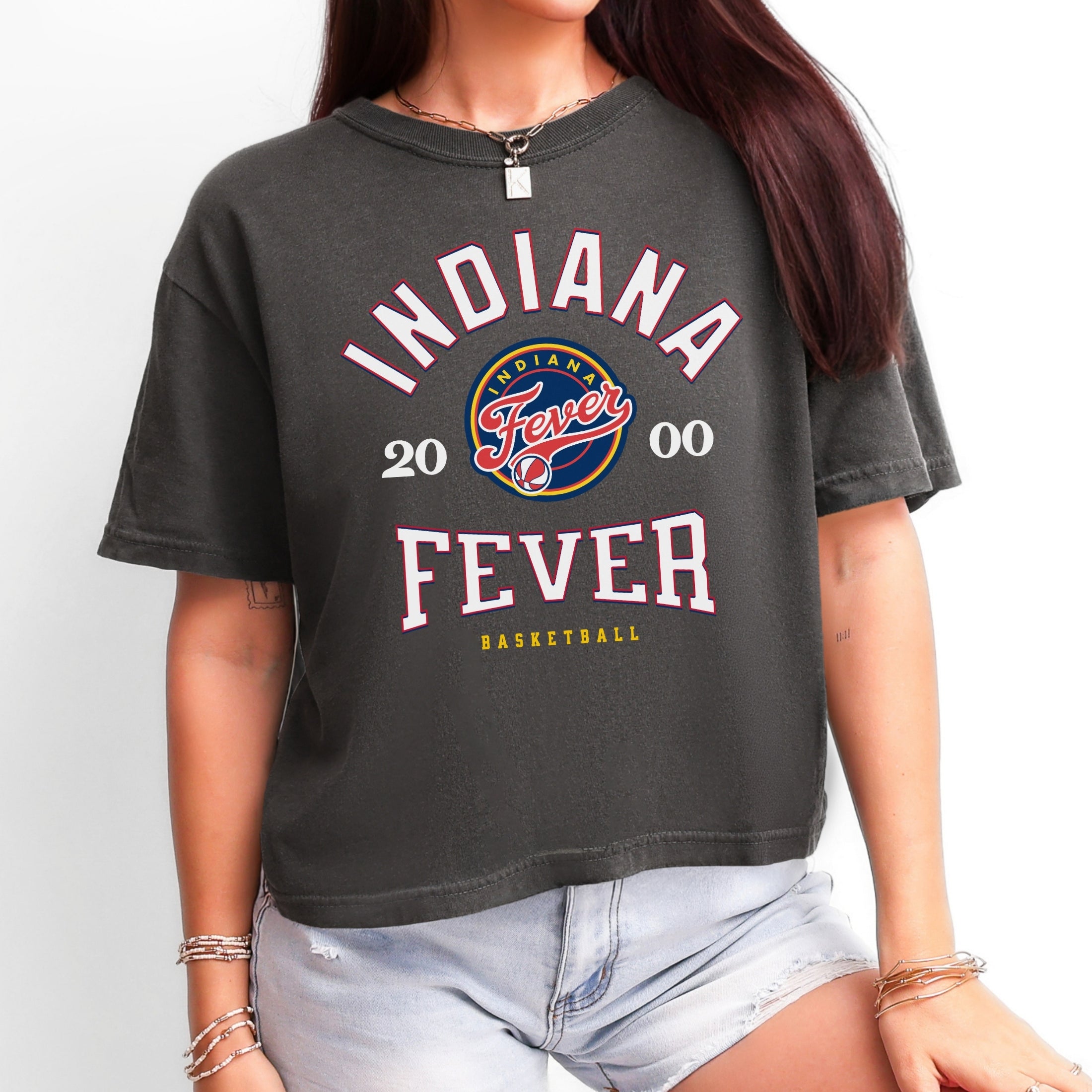 Indiana Fever Vintage Hoops Women's Cropped Boxy Tee