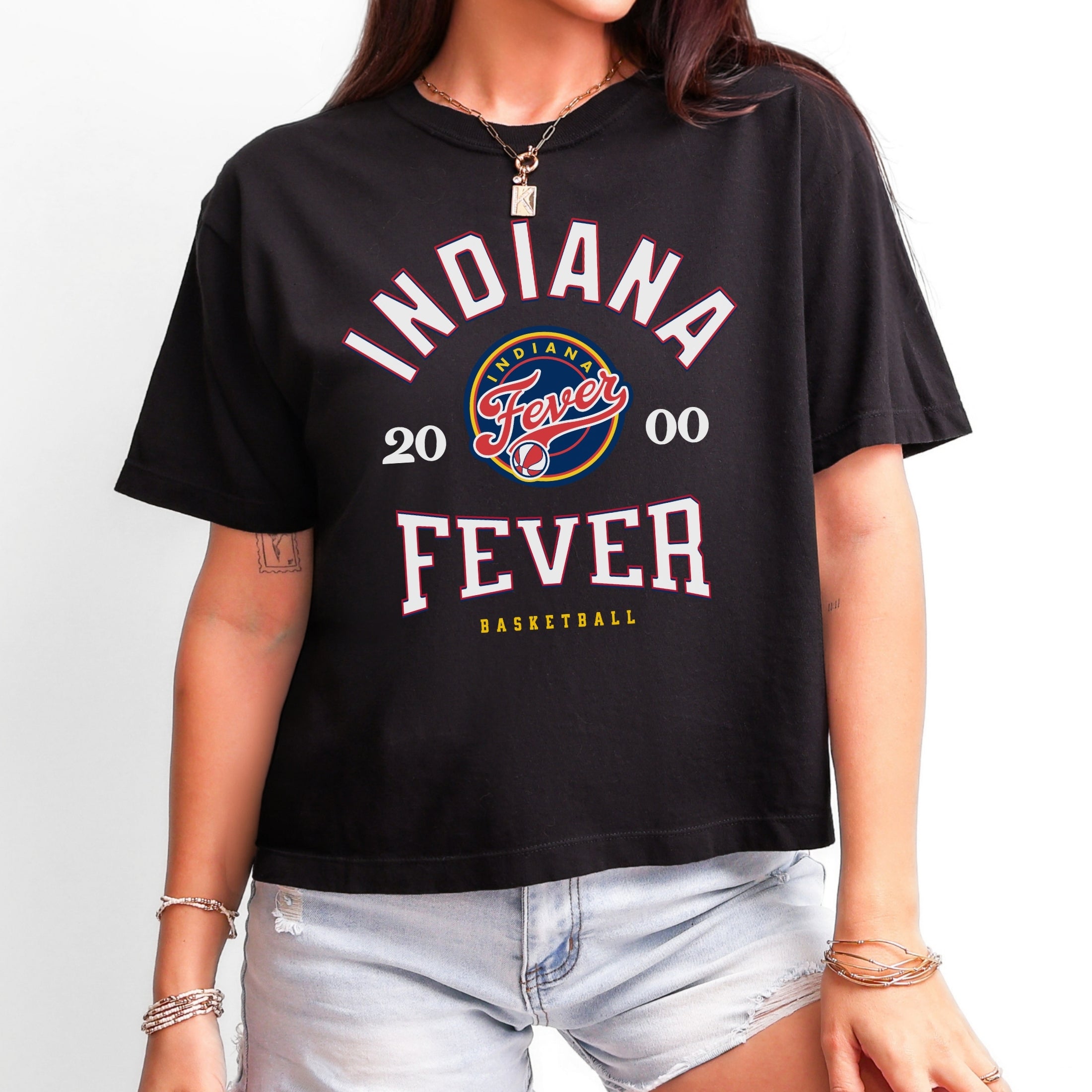 Indiana Fever Vintage Hoops Women's Cropped Boxy Tee