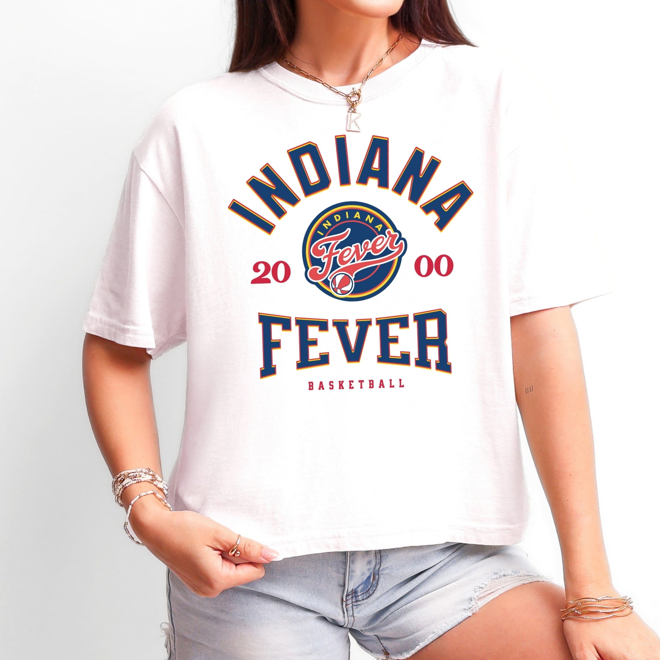 Indiana Fever Vintage Hoops Women's Cropped Boxy Tee