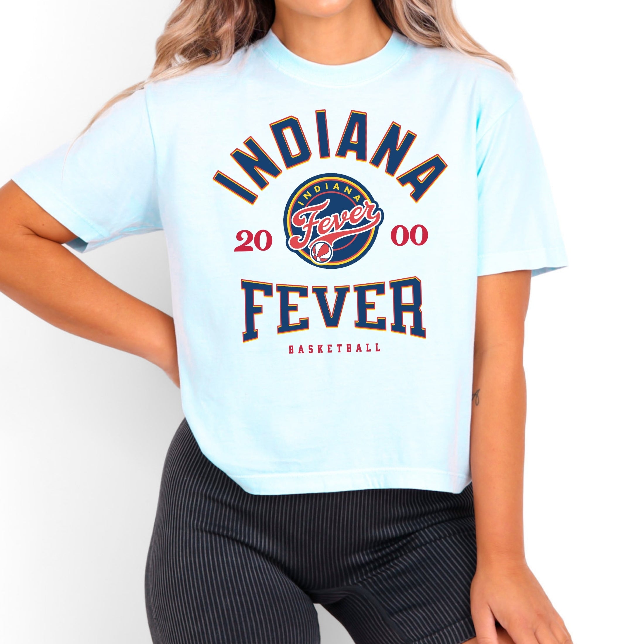 Indiana Fever Vintage Hoops Women's Cropped Boxy Tee