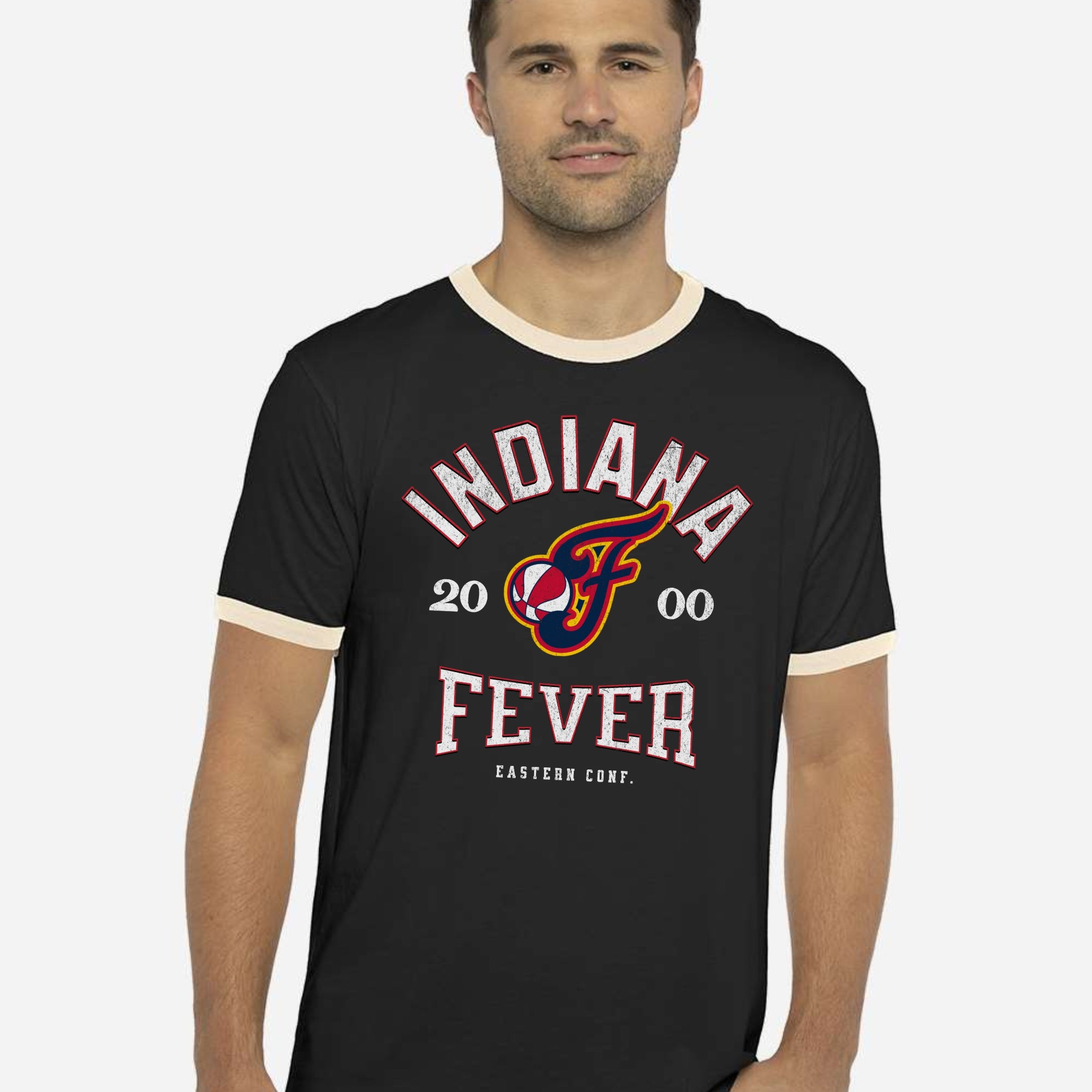 Indiana Fever Vintage Hoops Ringer T-Shirt
