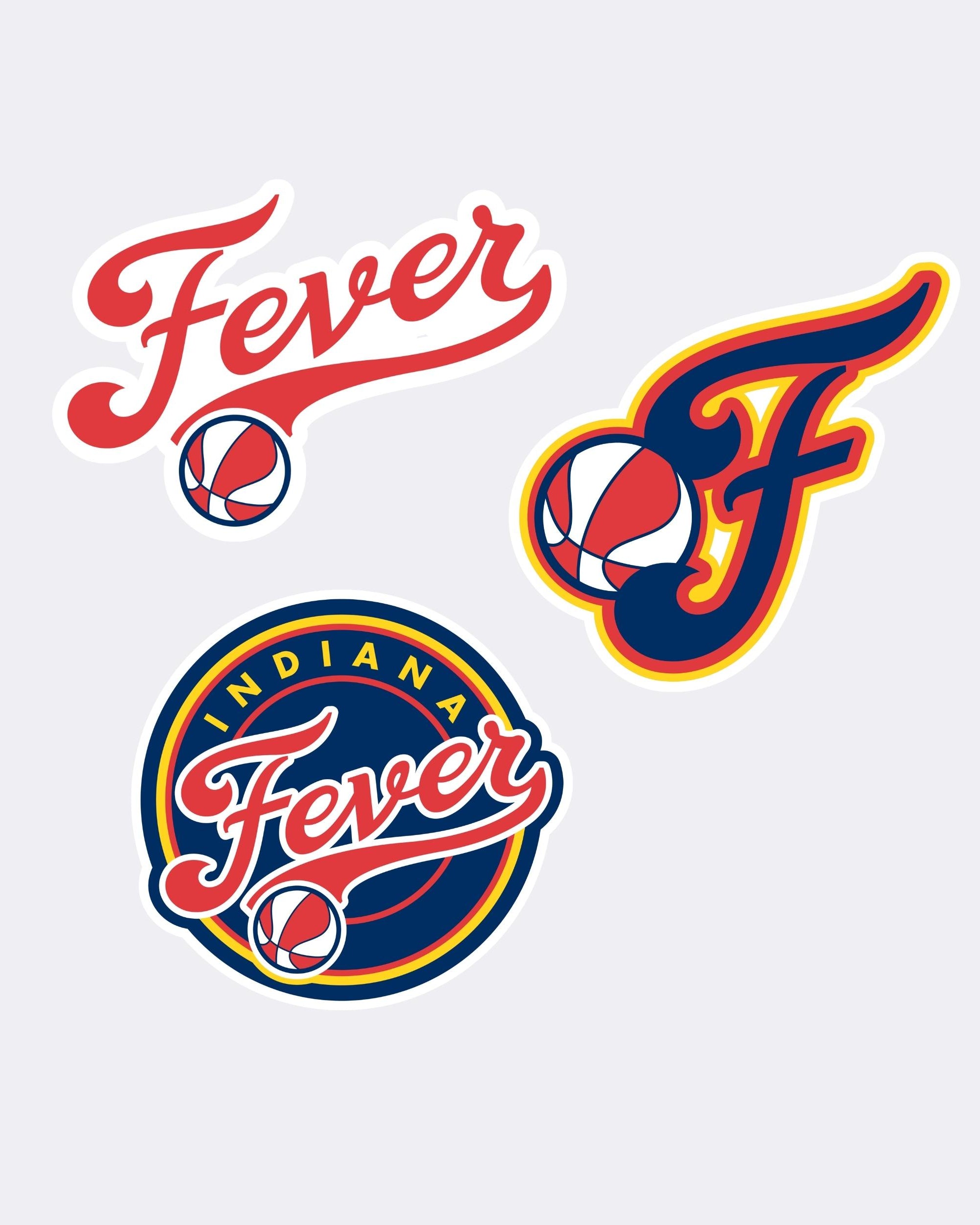 Indiana Fever Logo Stickers on grey background