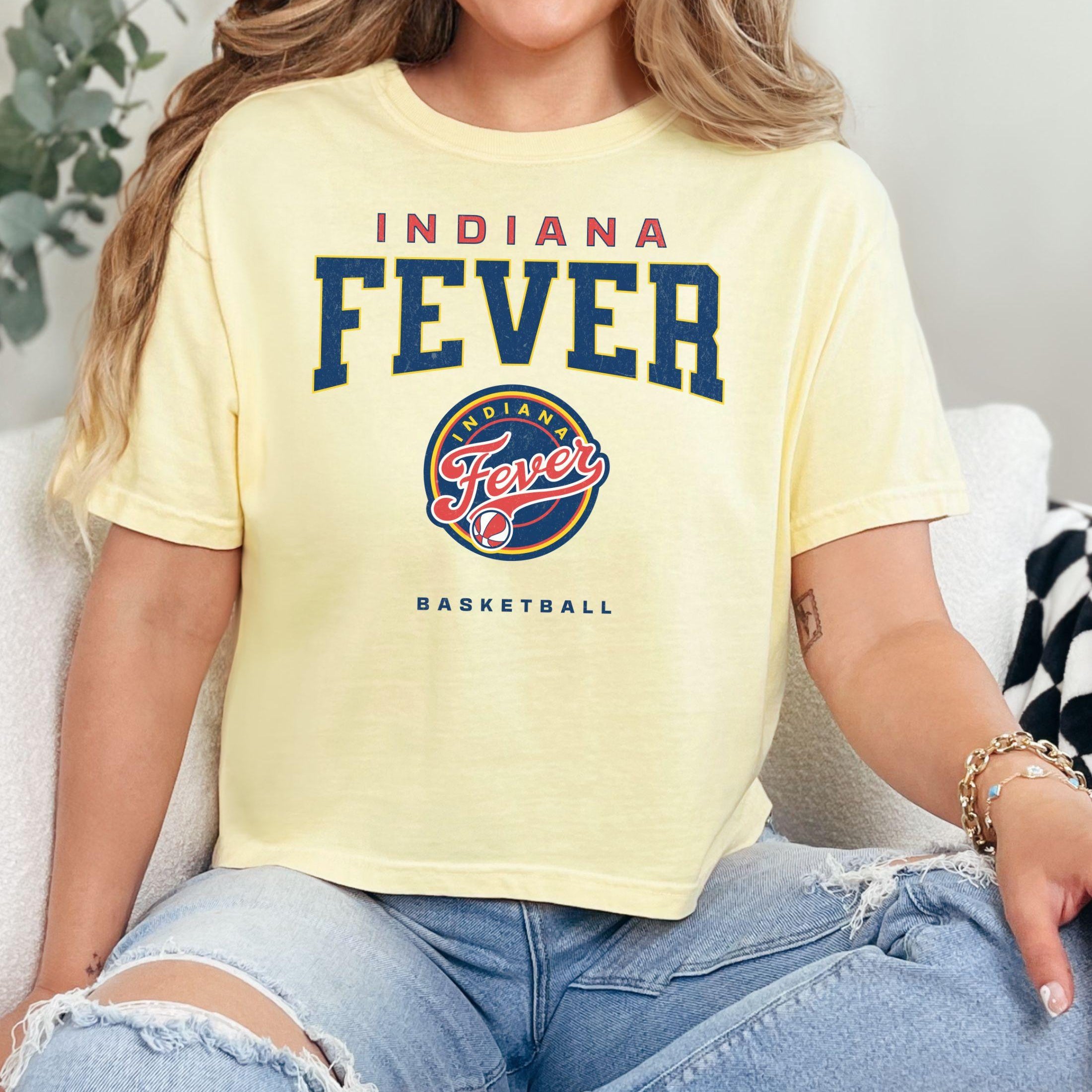 Indiana Fever Varsity Edge Women's Cropped Boxy Tee