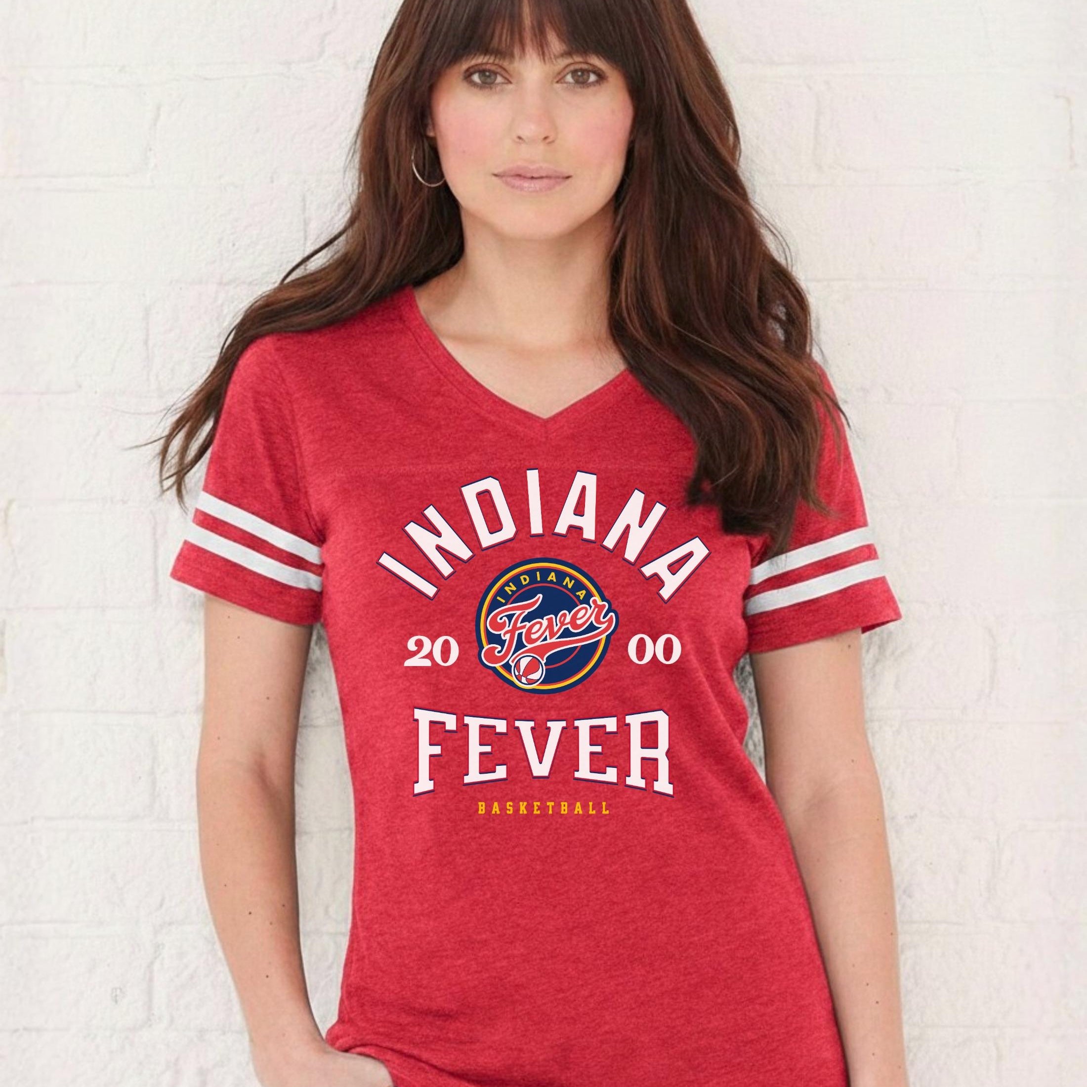 Indiana Fever Vintage Hoops Women's V-Neck Tee