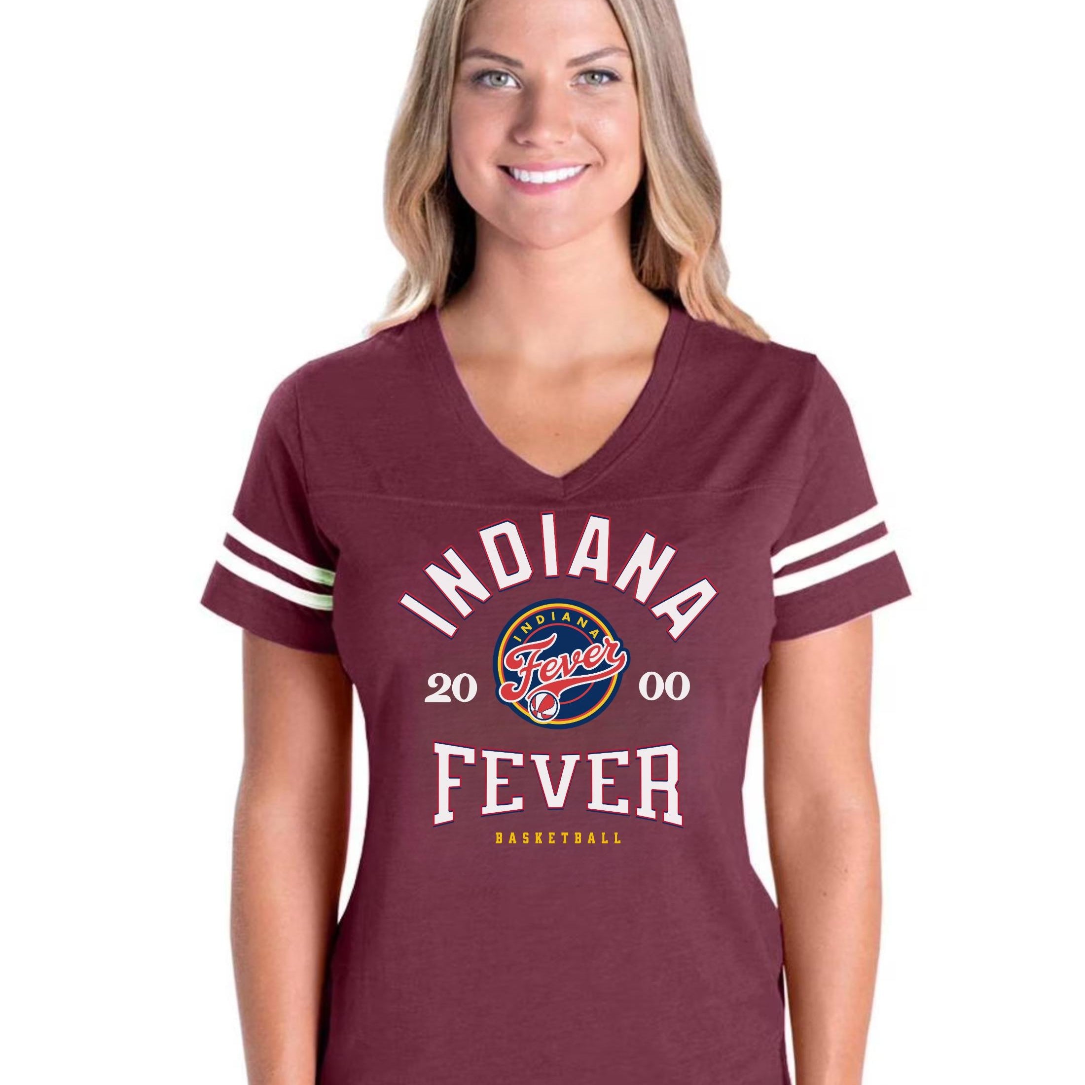 Indiana Fever Vintage Hoops Women's V-Neck Tee