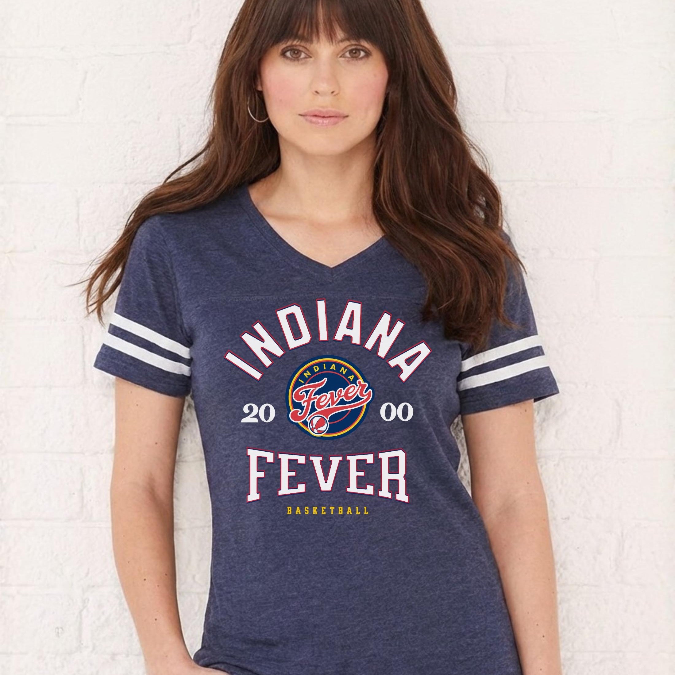 Indiana Fever Vintage Hoops Women's V-Neck Tee