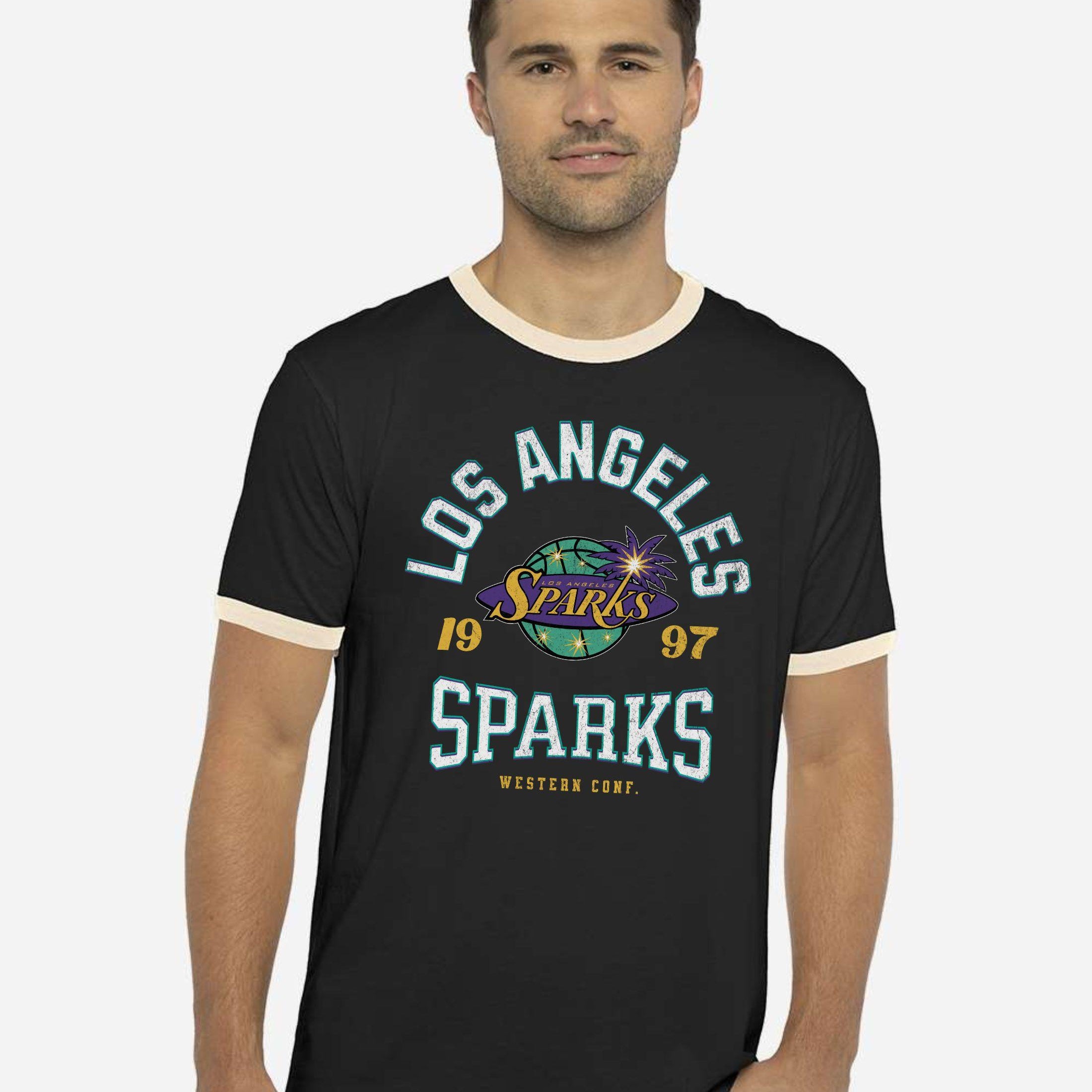 Los Angeles Sparks Retro Hoops Ringer T-Shirt