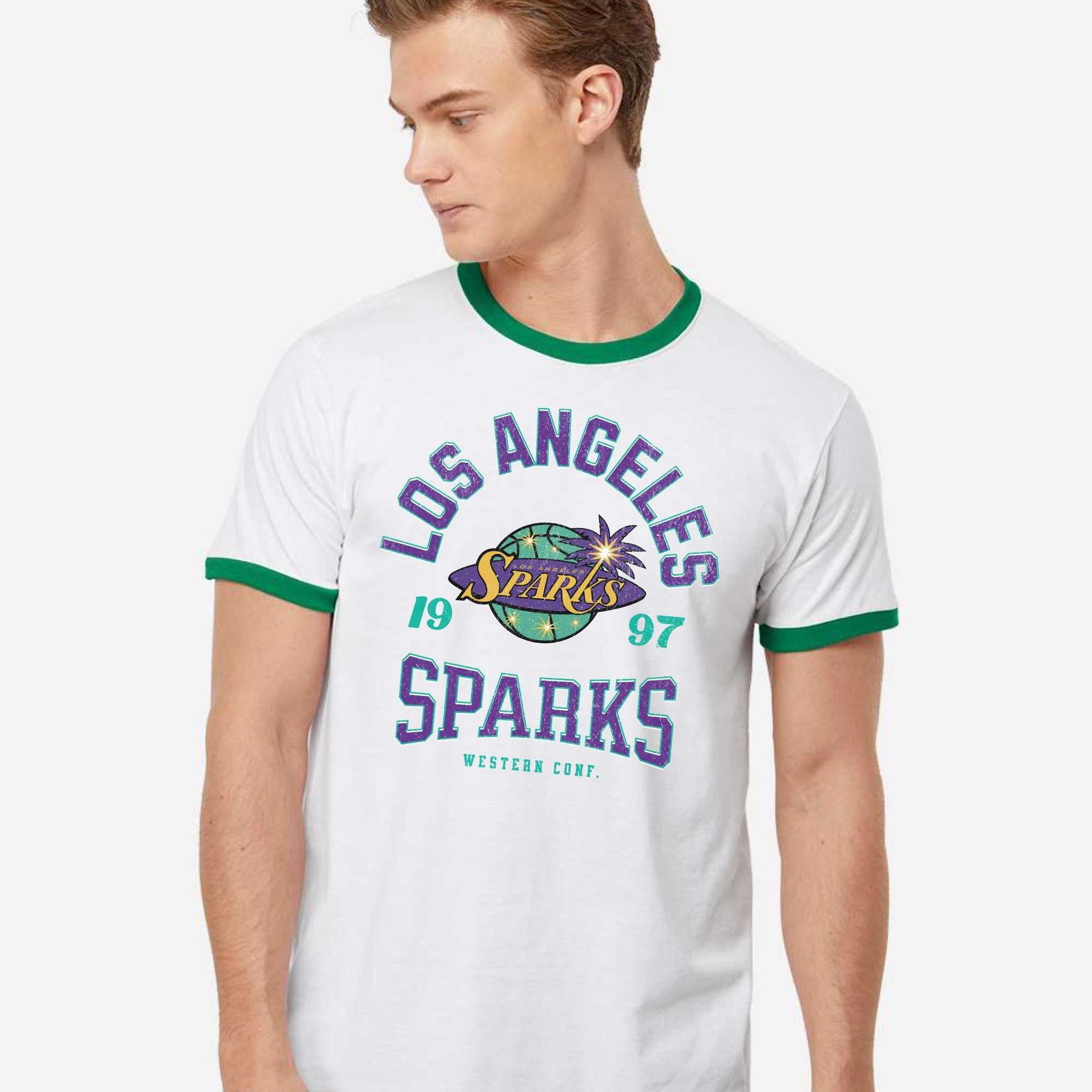 Los Angeles Sparks Retro Hoops Ringer T-Shirt