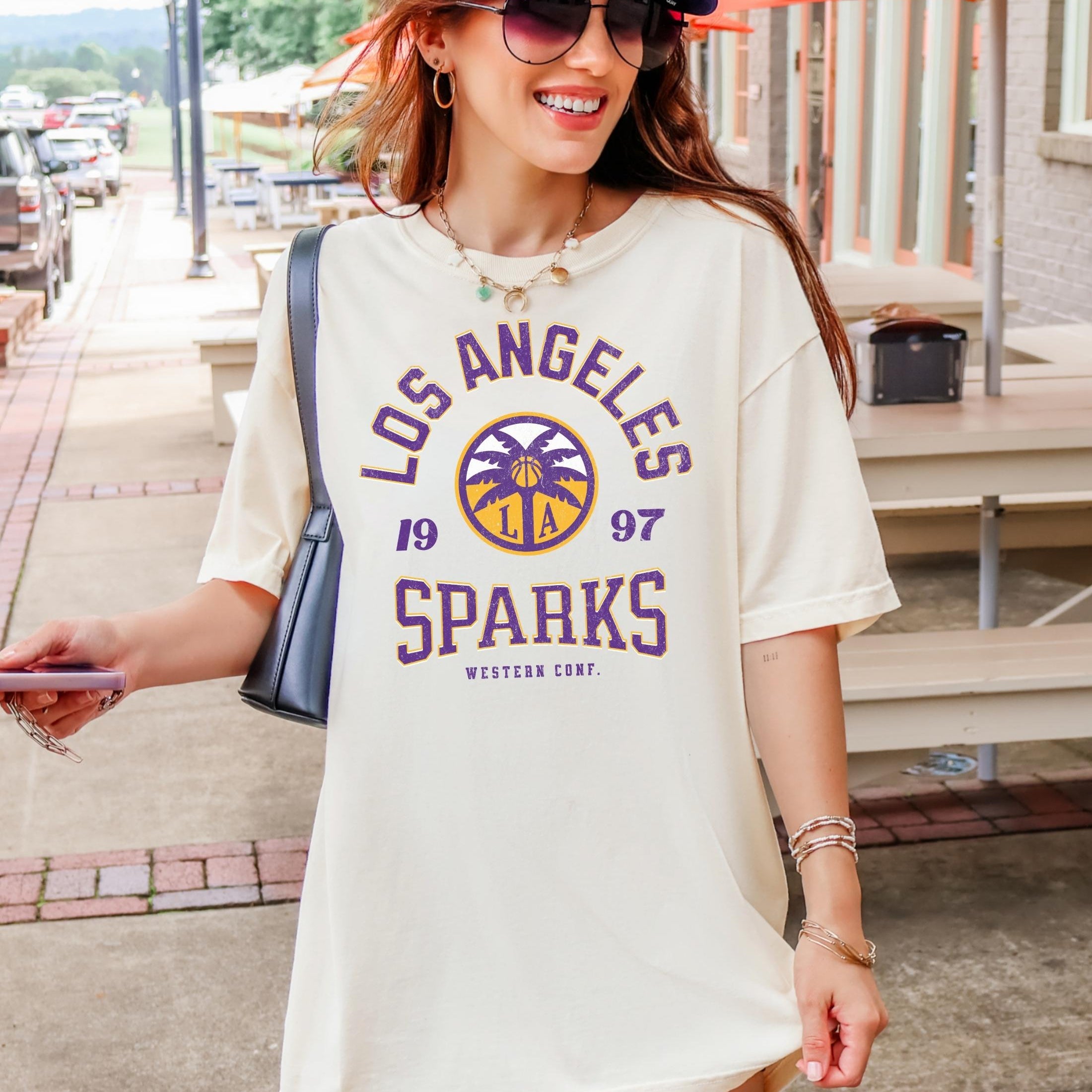 Los Angeles Sparks Vintage Hoops T-Shirt