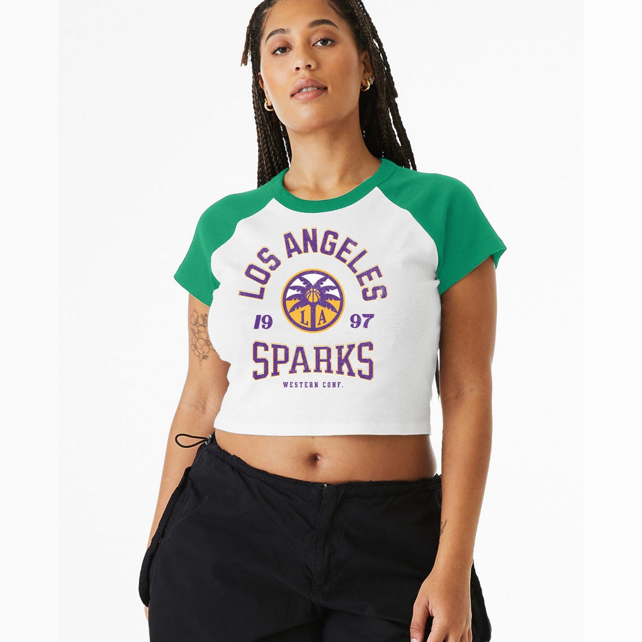 Los Angeles Sparks Vintage Hoops Women's Raglan Baby Tee