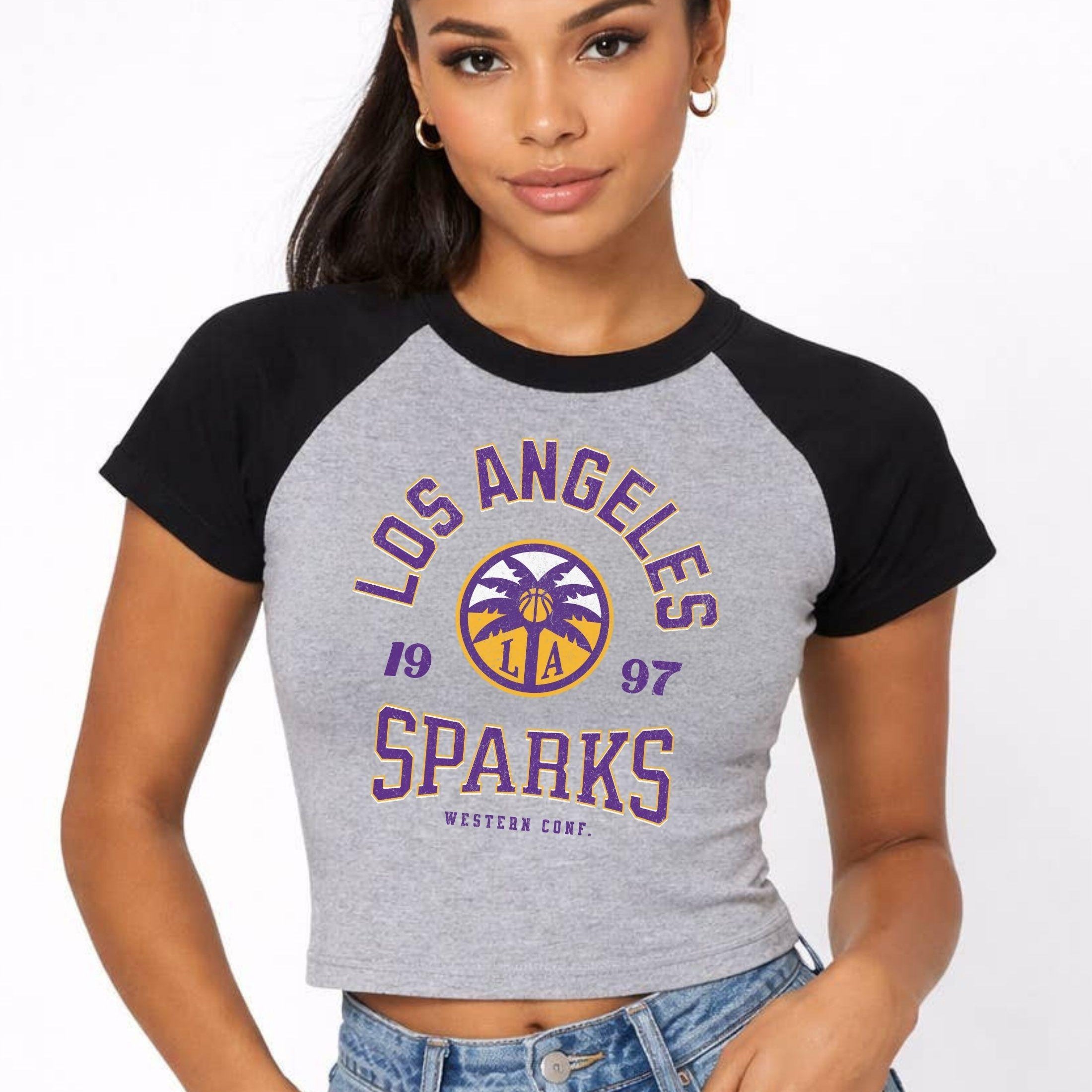Los Angeles Sparks Vintage Hoops Women's Raglan Baby Tee