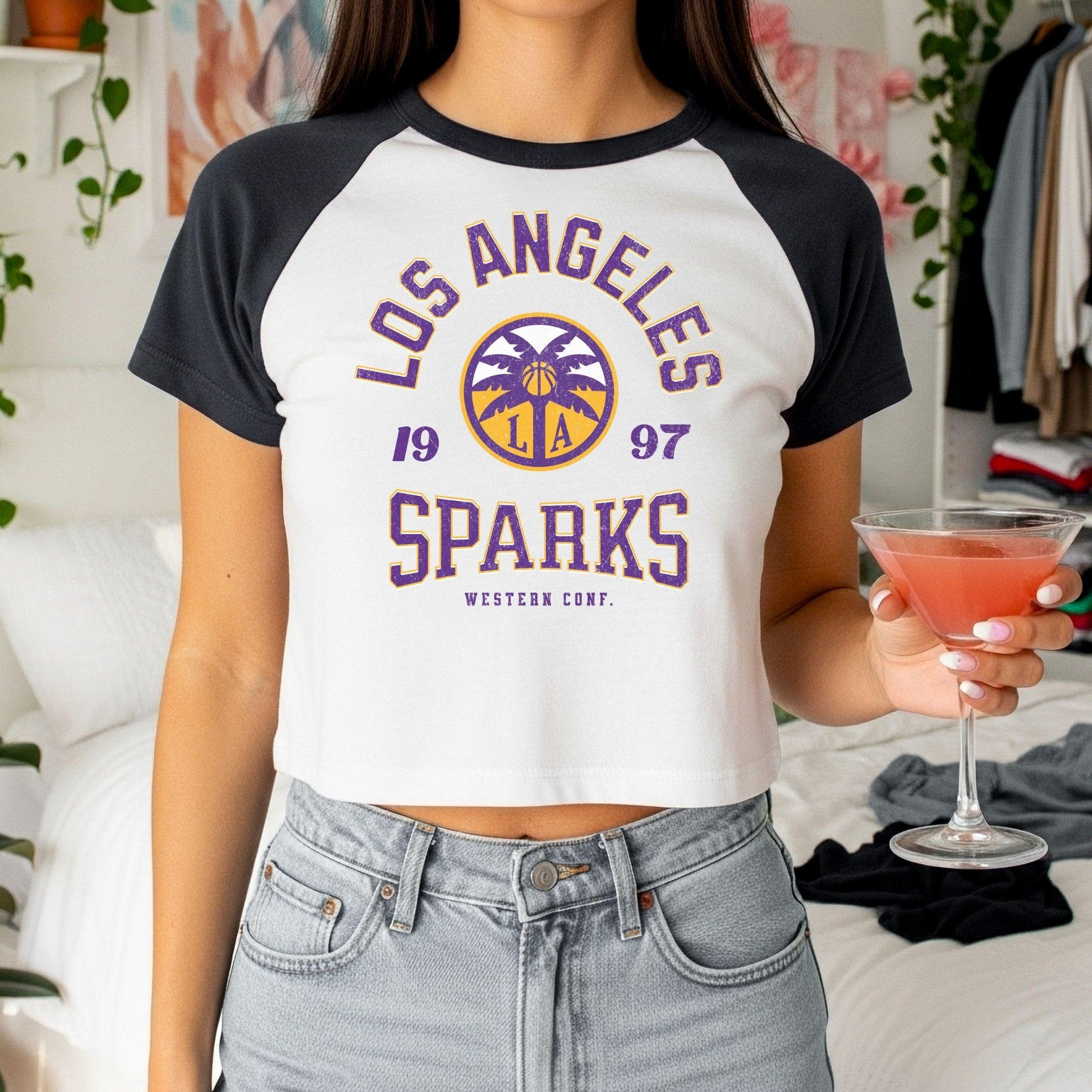 Los Angeles Sparks Vintage Hoops Women's Raglan Baby Tee